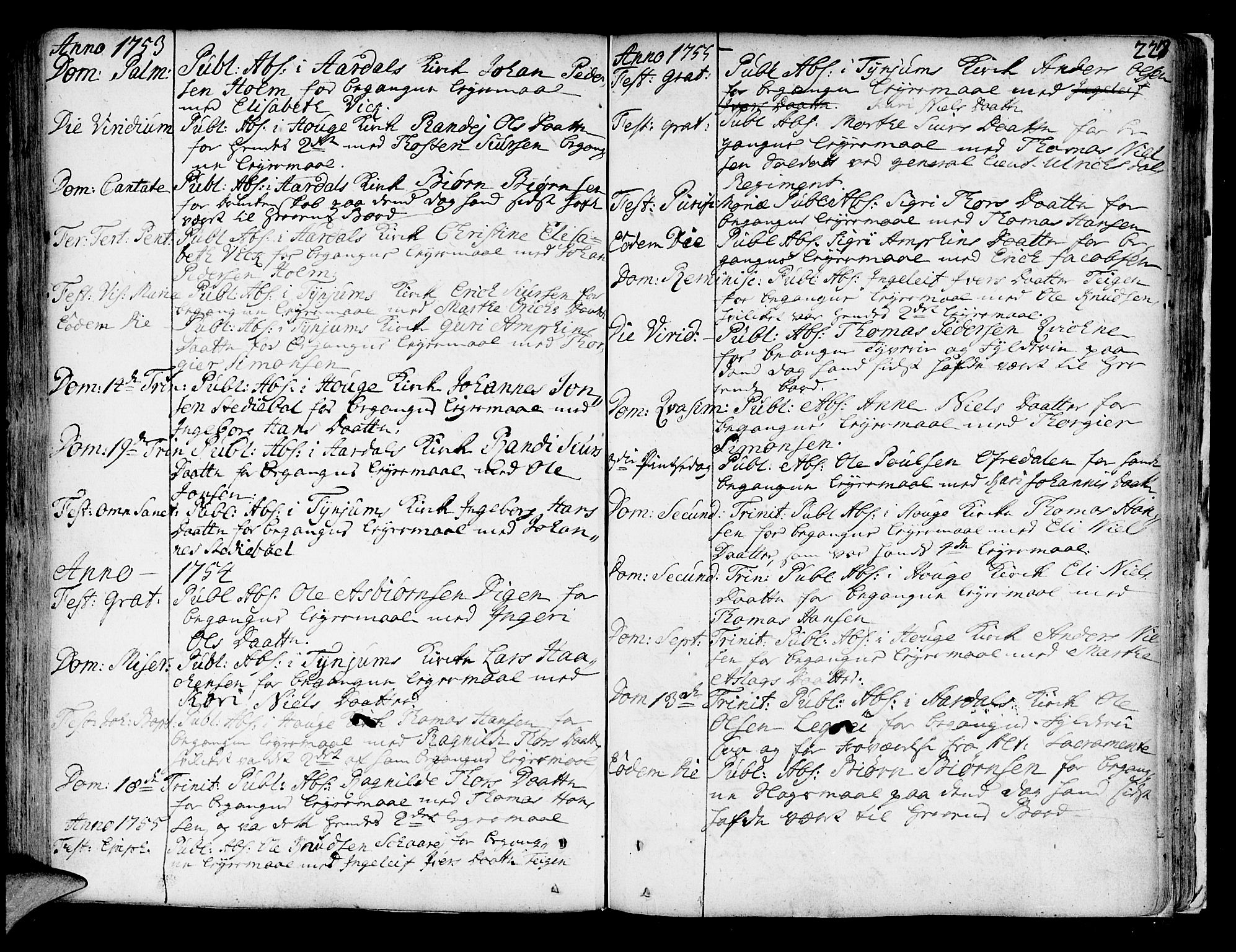 Lærdal sokneprestembete, SAB/A-81201: Parish register (official) no. A 2, 1752-1782, p. 227