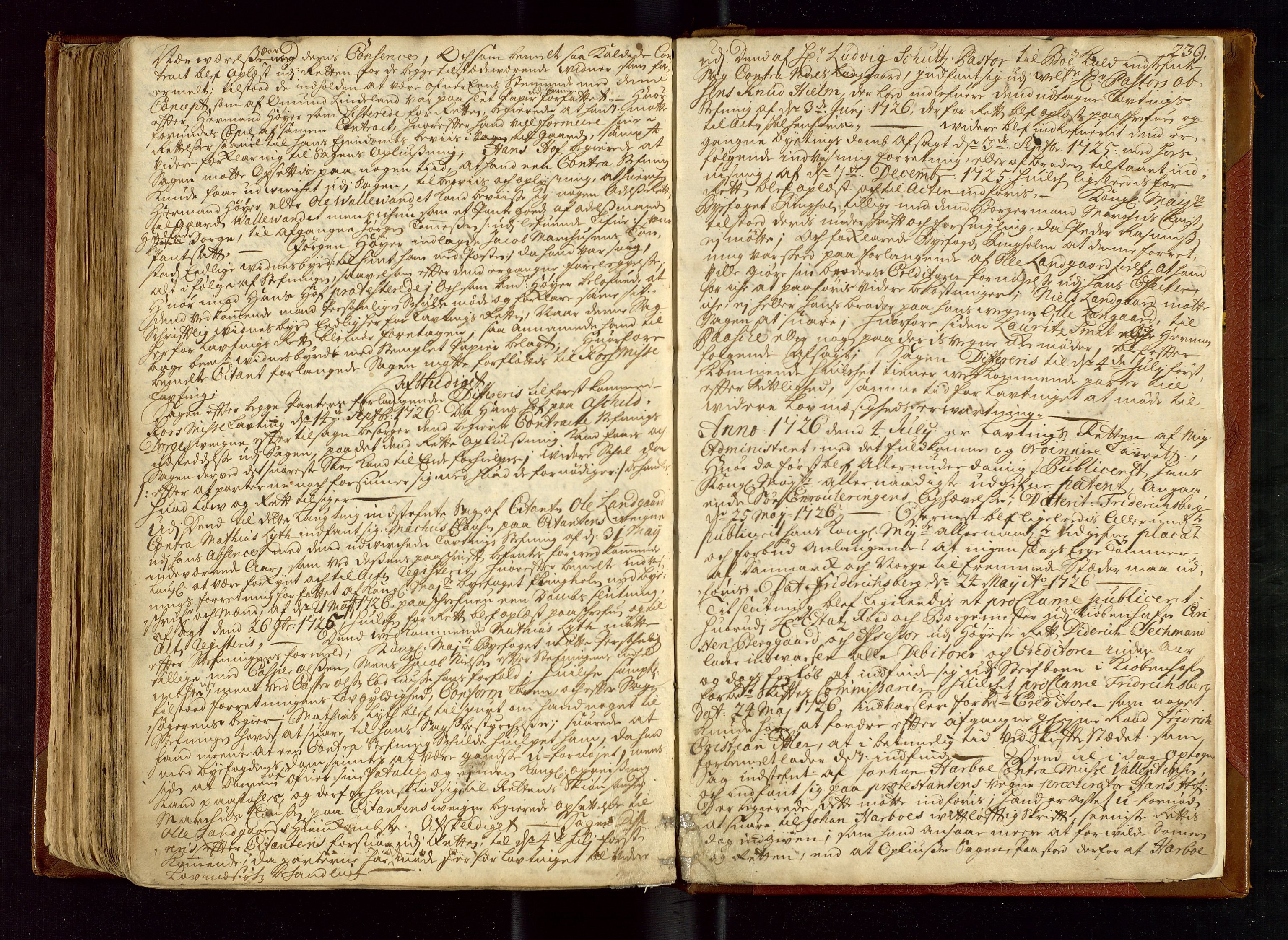 Stavanger lagting, AV/SAST-A-101420/Oa/L0015: Tingbok, 1721-1726, p. 238b-239a