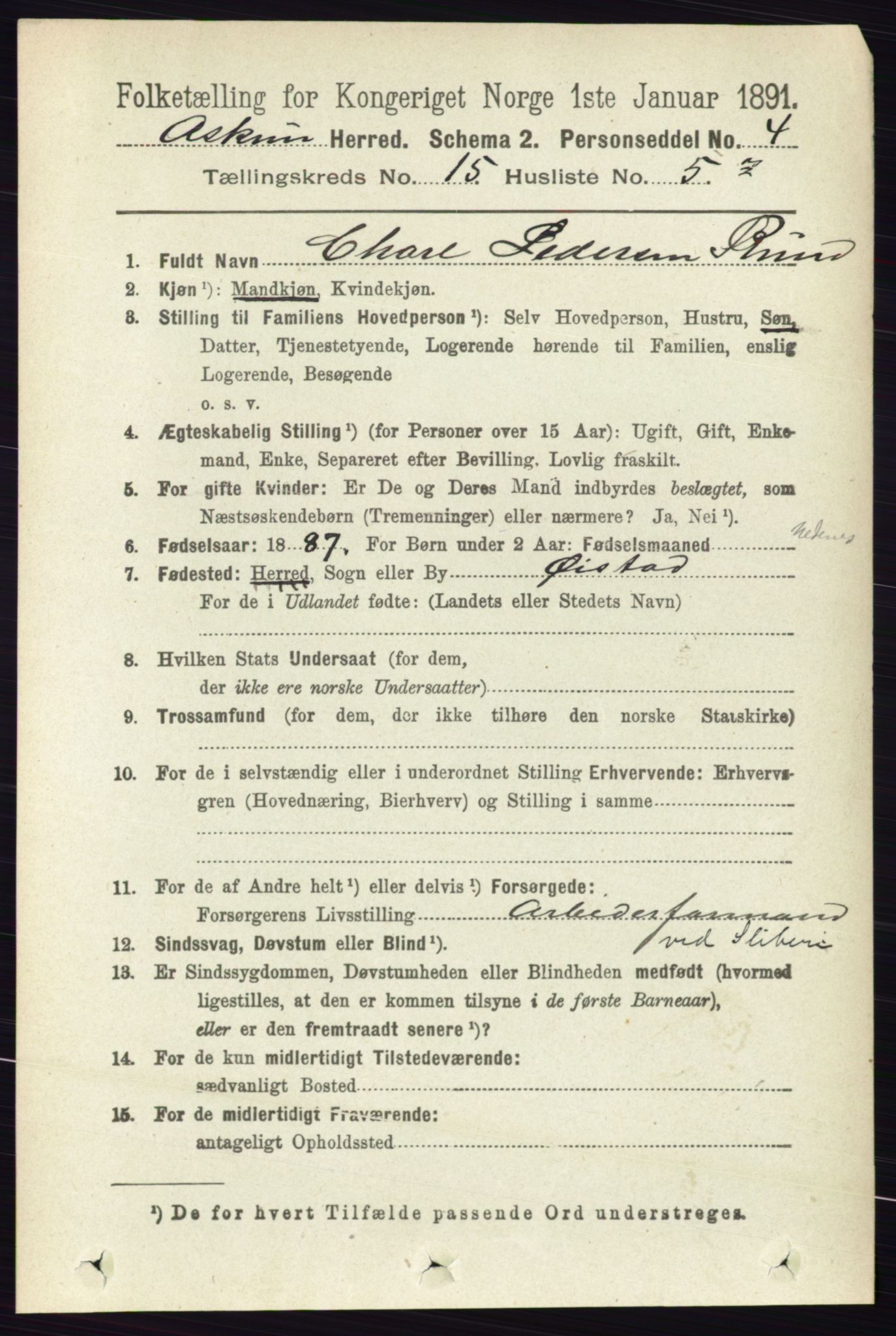 RA, 1891 census for 0124 Askim, 1891, p. 2458