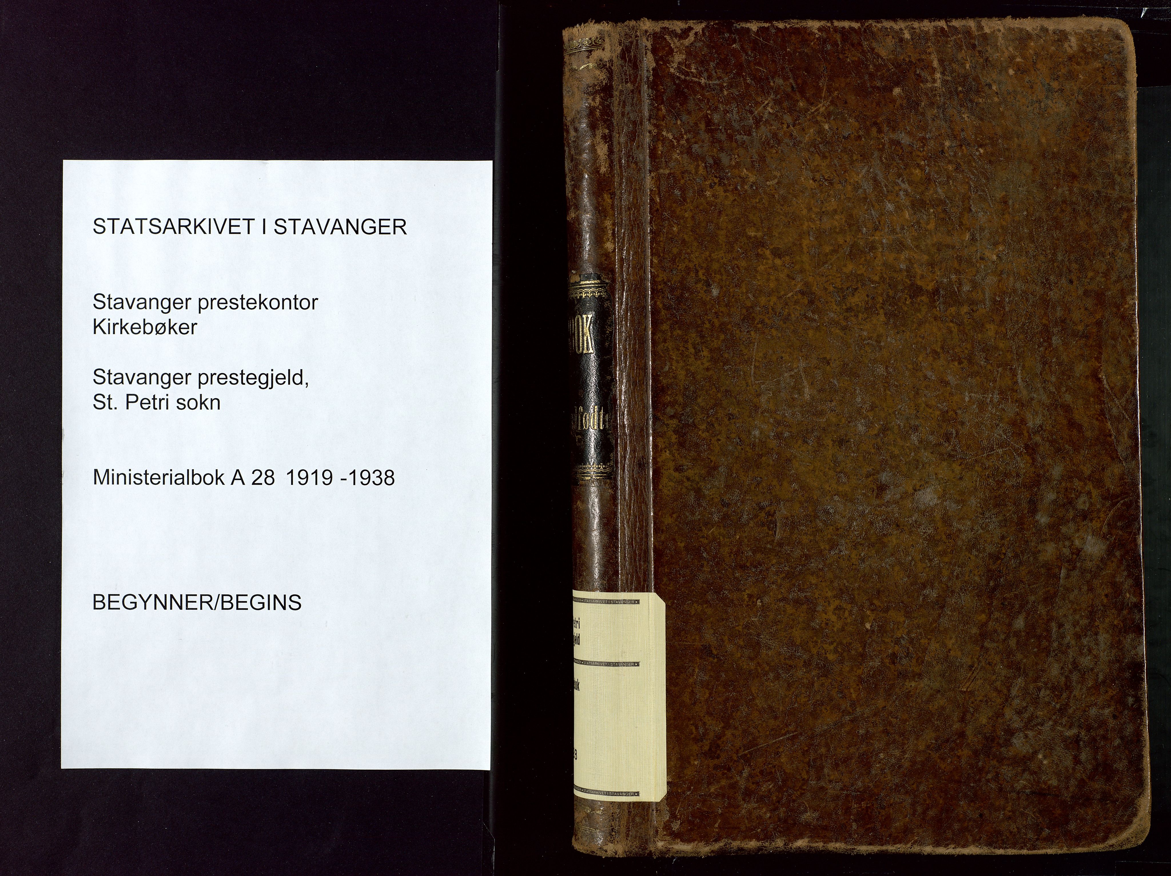 St. Petri sokneprestkontor, SAST/A-101813/002/D/L0003: Parish register (official) no. A 28, 1919-1938