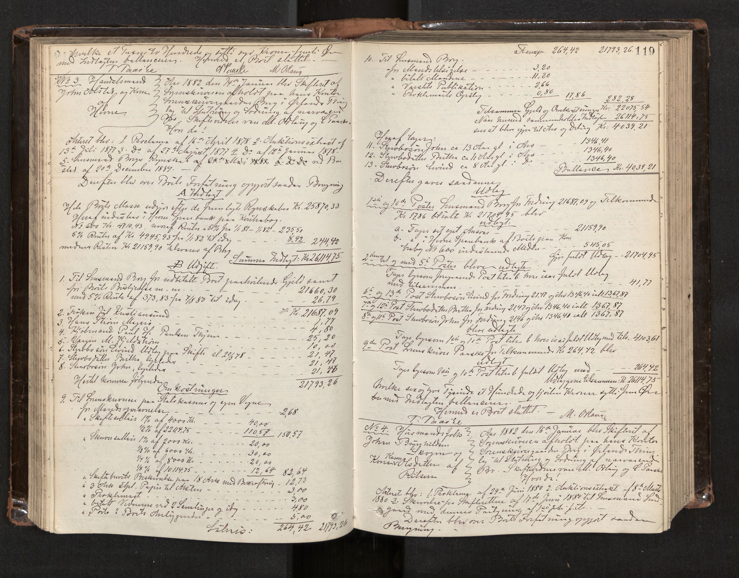 Fosen sorenskriveri, AV/SAT-A-1107/1/3/3A/L0027: Skifteutlodningsprotokoll nr. 6, 1880-1887, p. 119