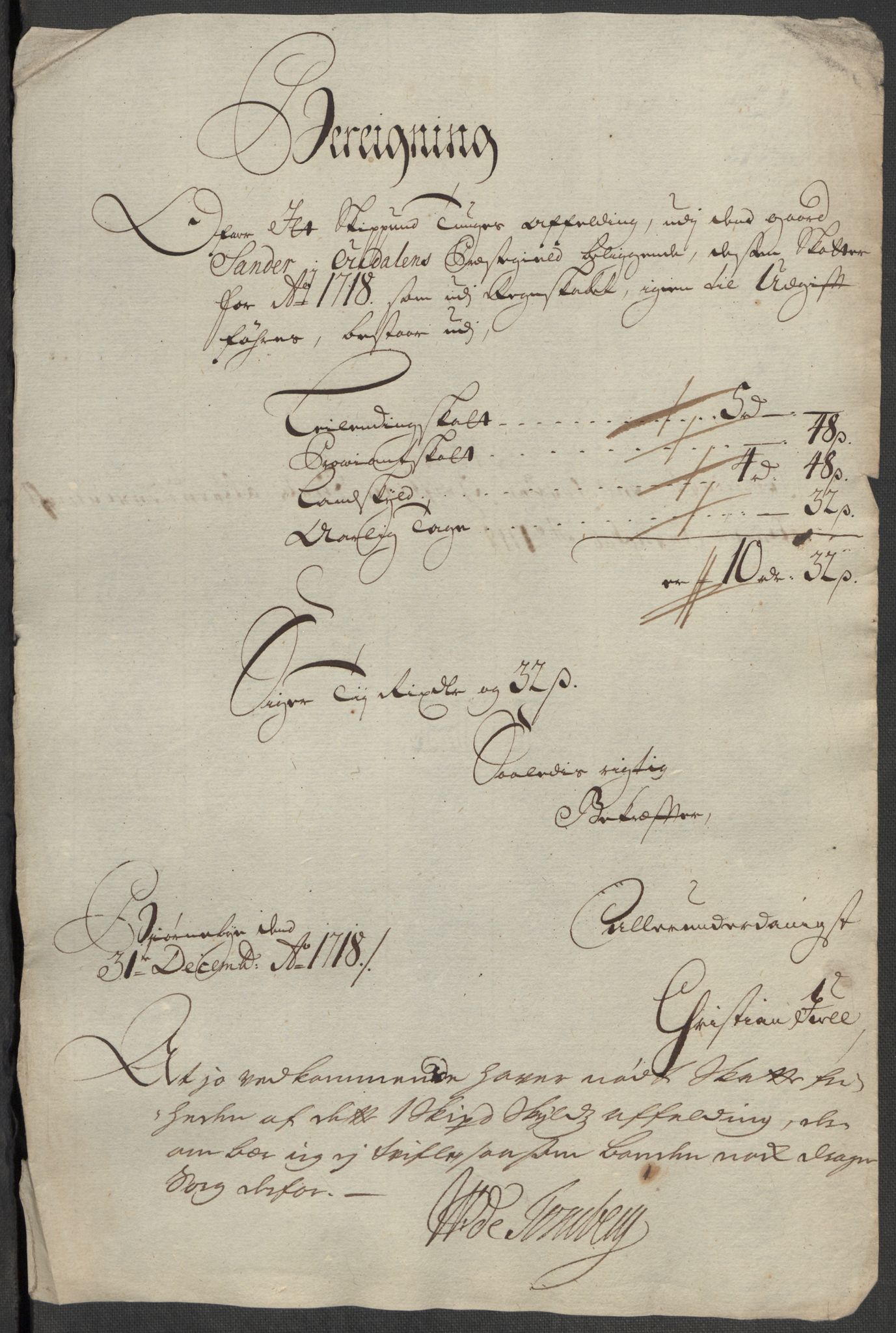 Rentekammeret inntil 1814, Reviderte regnskaper, Fogderegnskap, AV/RA-EA-4092/R13/L0857: Fogderegnskap Solør, Odal og Østerdal, 1718, p. 310