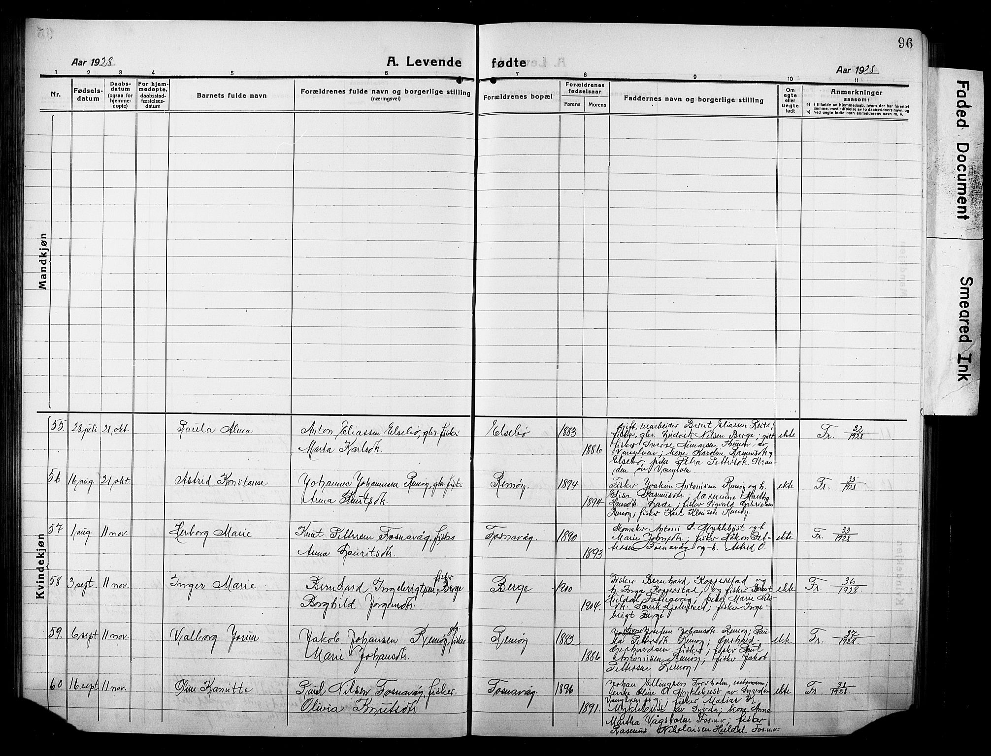 Ministerialprotokoller, klokkerbøker og fødselsregistre - Møre og Romsdal, AV/SAT-A-1454/507/L0084: Parish register (copy) no. 507C07, 1919-1932, p. 96