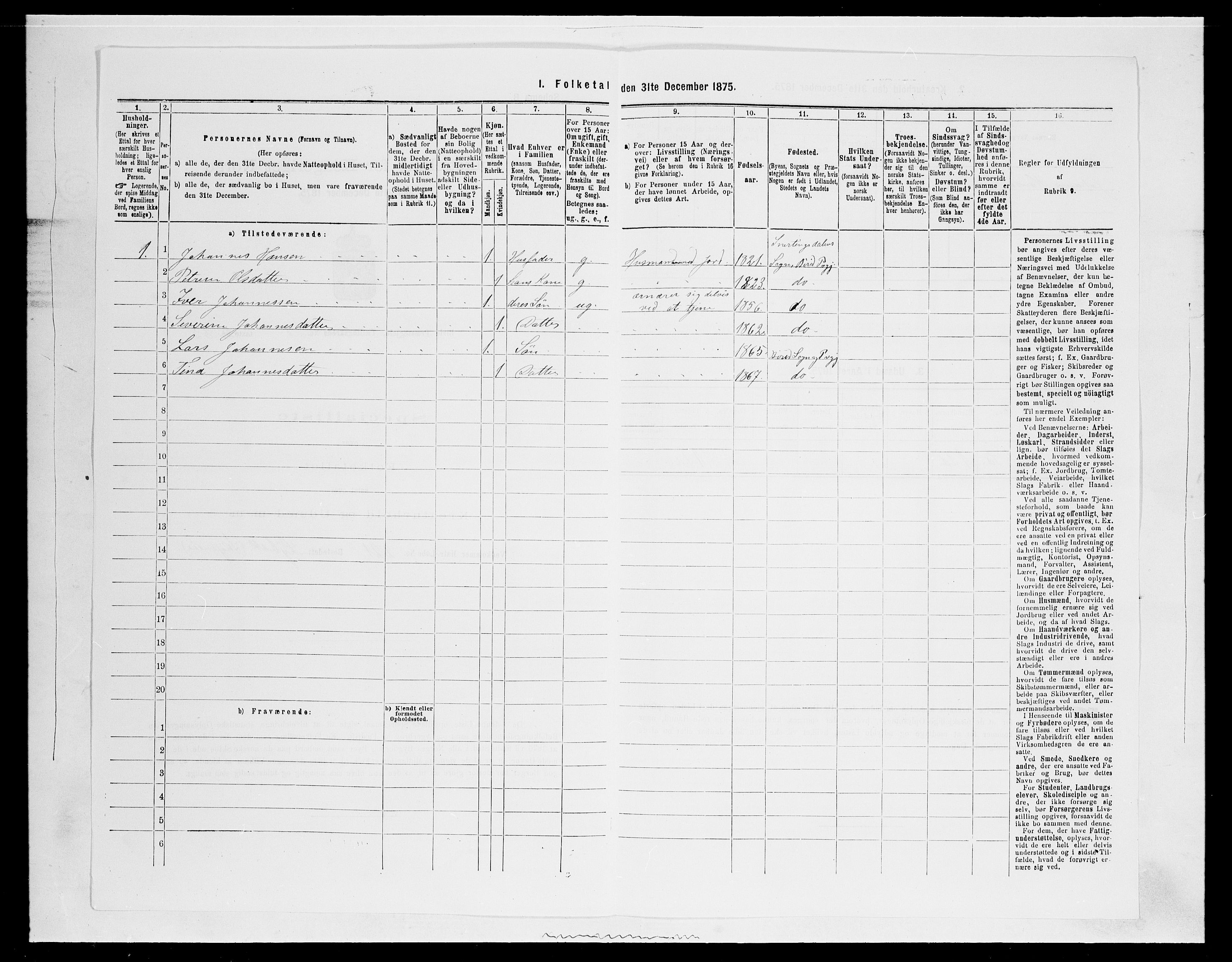 SAH, 1875 census for 0525P Biri, 1875, p. 1575