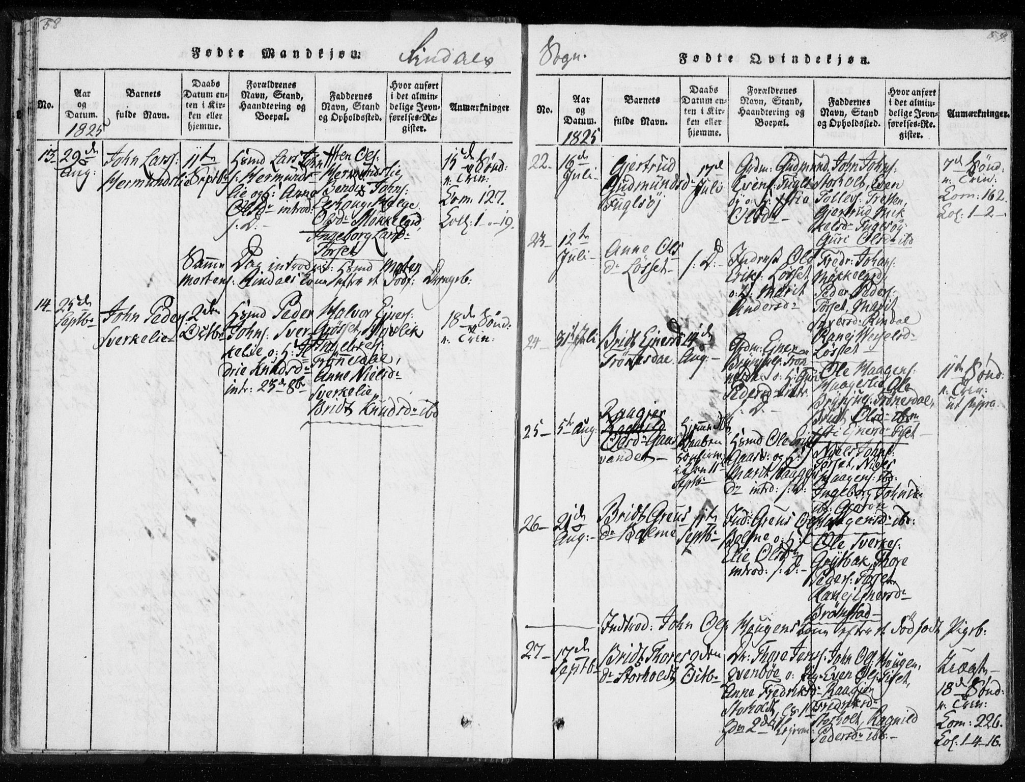 Ministerialprotokoller, klokkerbøker og fødselsregistre - Møre og Romsdal, AV/SAT-A-1454/595/L1041: Parish register (official) no. 595A03, 1819-1829, p. 58-59