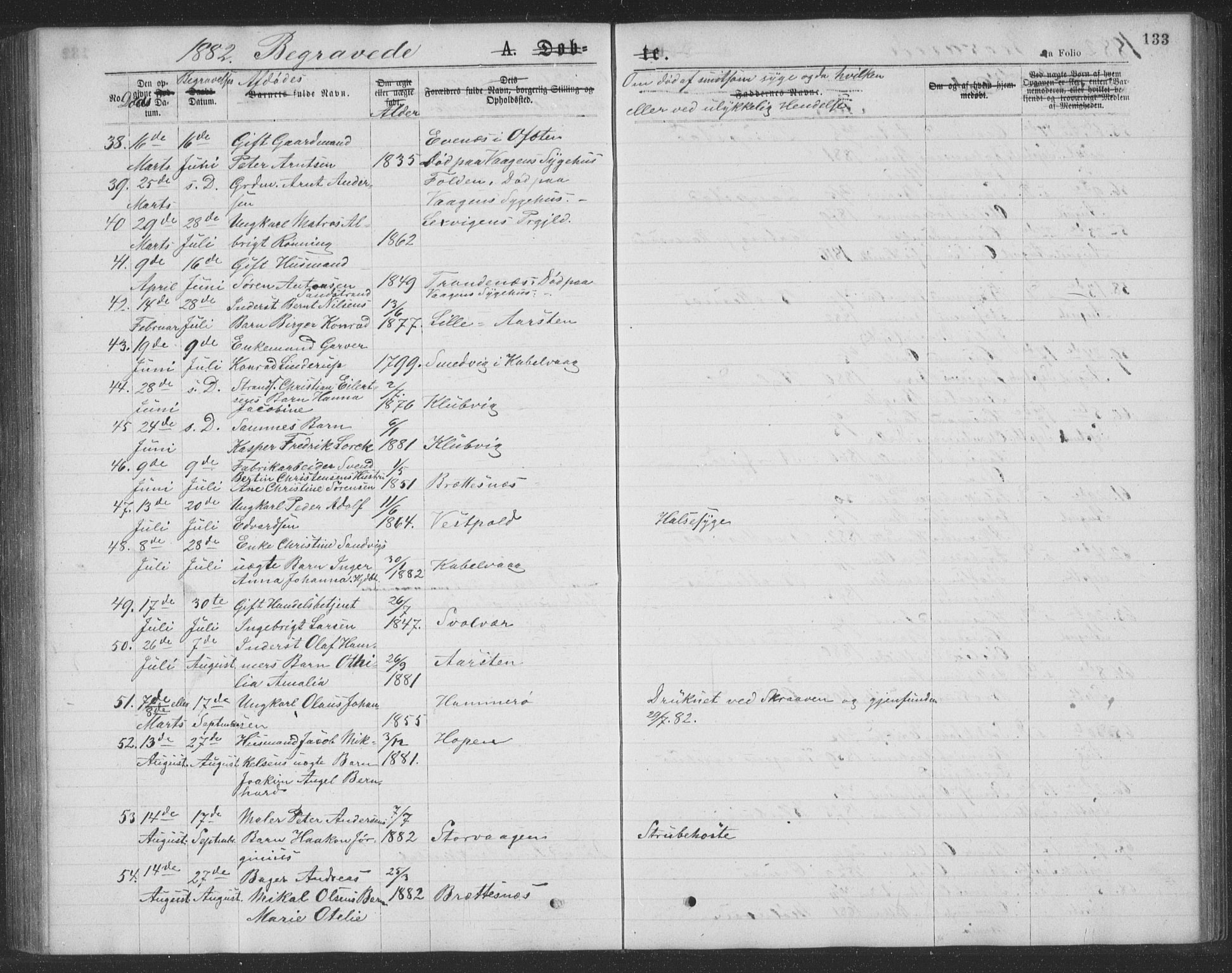 Ministerialprotokoller, klokkerbøker og fødselsregistre - Nordland, AV/SAT-A-1459/874/L1075: Parish register (copy) no. 874C04, 1876-1883, p. 133