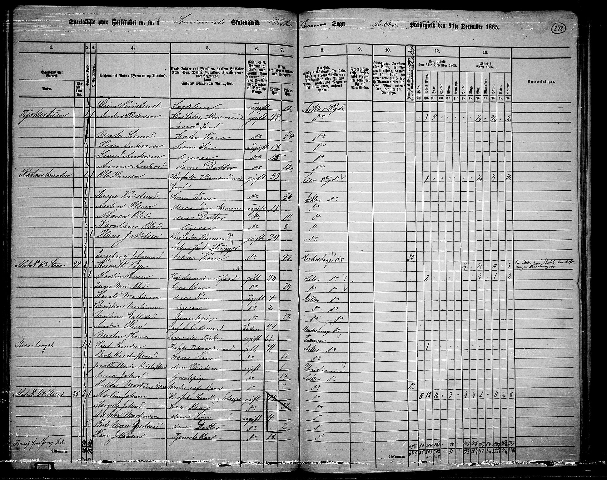 RA, 1865 census for Asker, 1865, p. 266