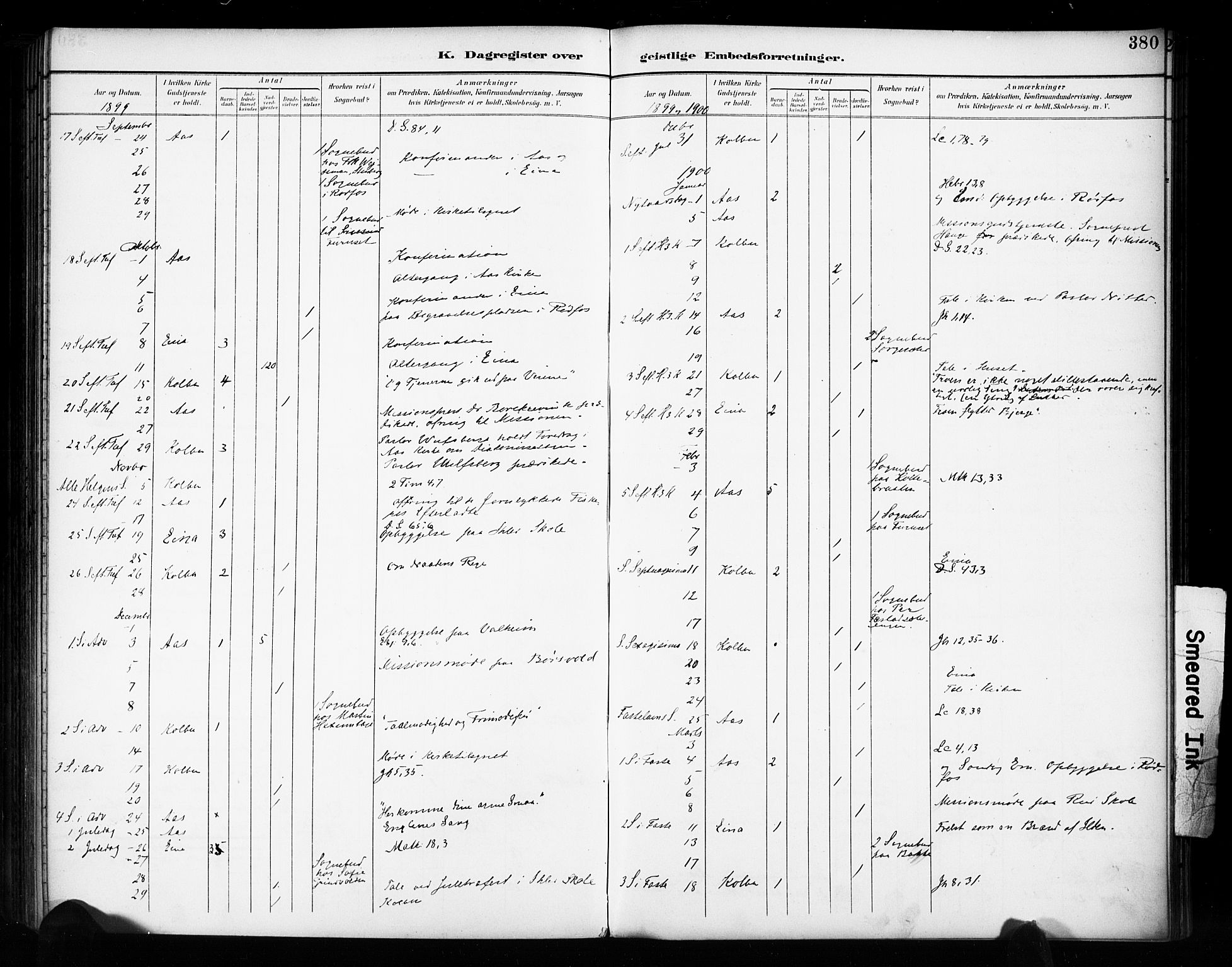 Vestre Toten prestekontor, SAH/PREST-108/H/Ha/Haa/L0011: Parish register (official) no. 11, 1895-1906, p. 380