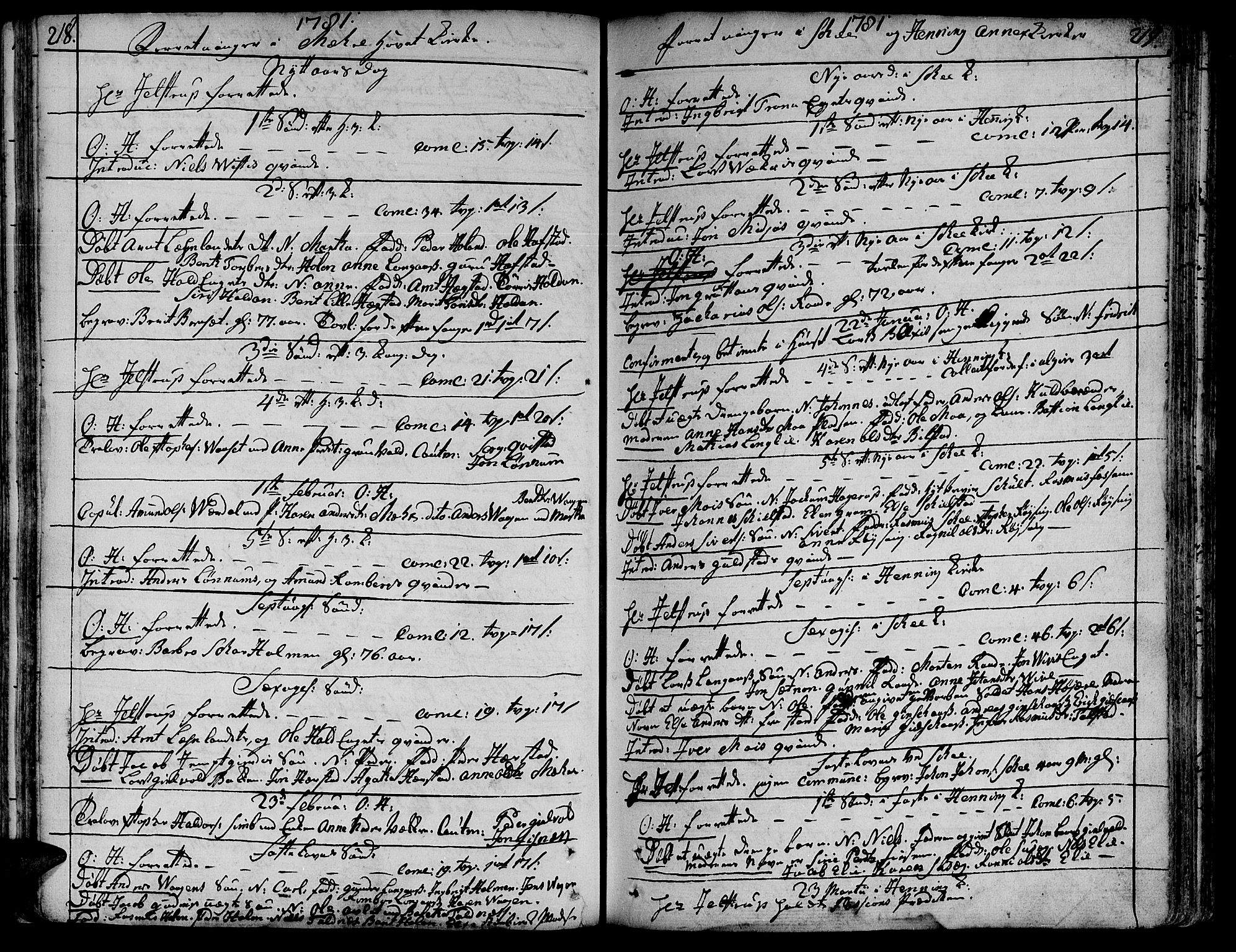 Ministerialprotokoller, klokkerbøker og fødselsregistre - Nord-Trøndelag, SAT/A-1458/735/L0331: Parish register (official) no. 735A02, 1762-1794, p. 218-219