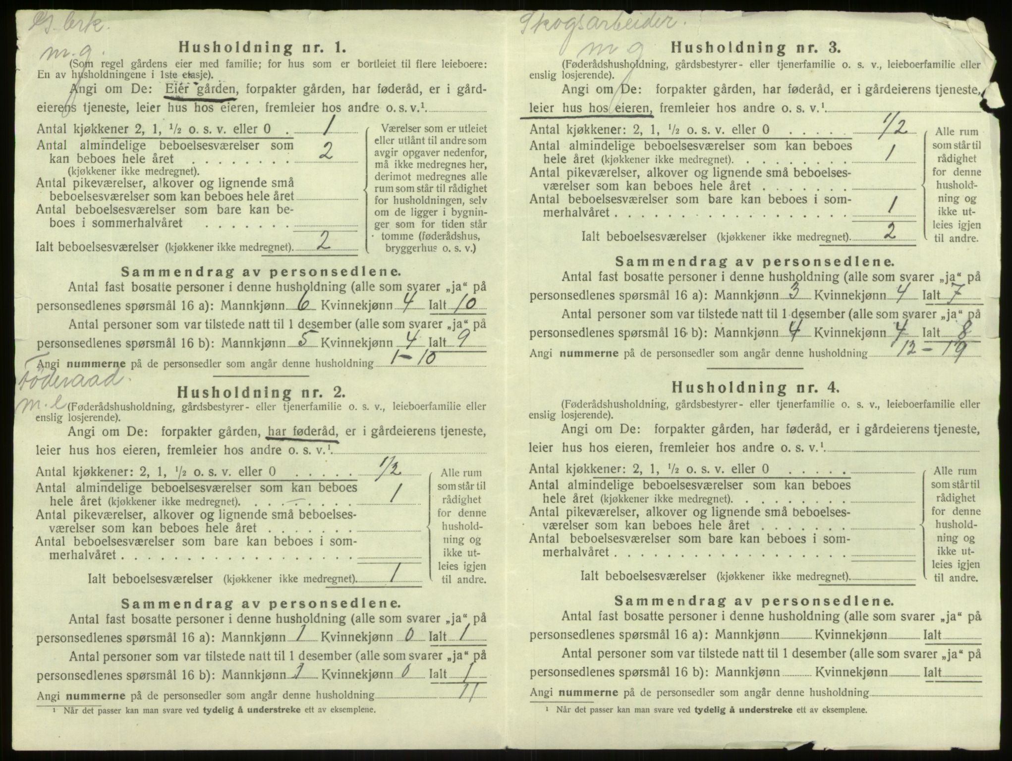 SAB, 1920 census for Lærdal, 1920, p. 797