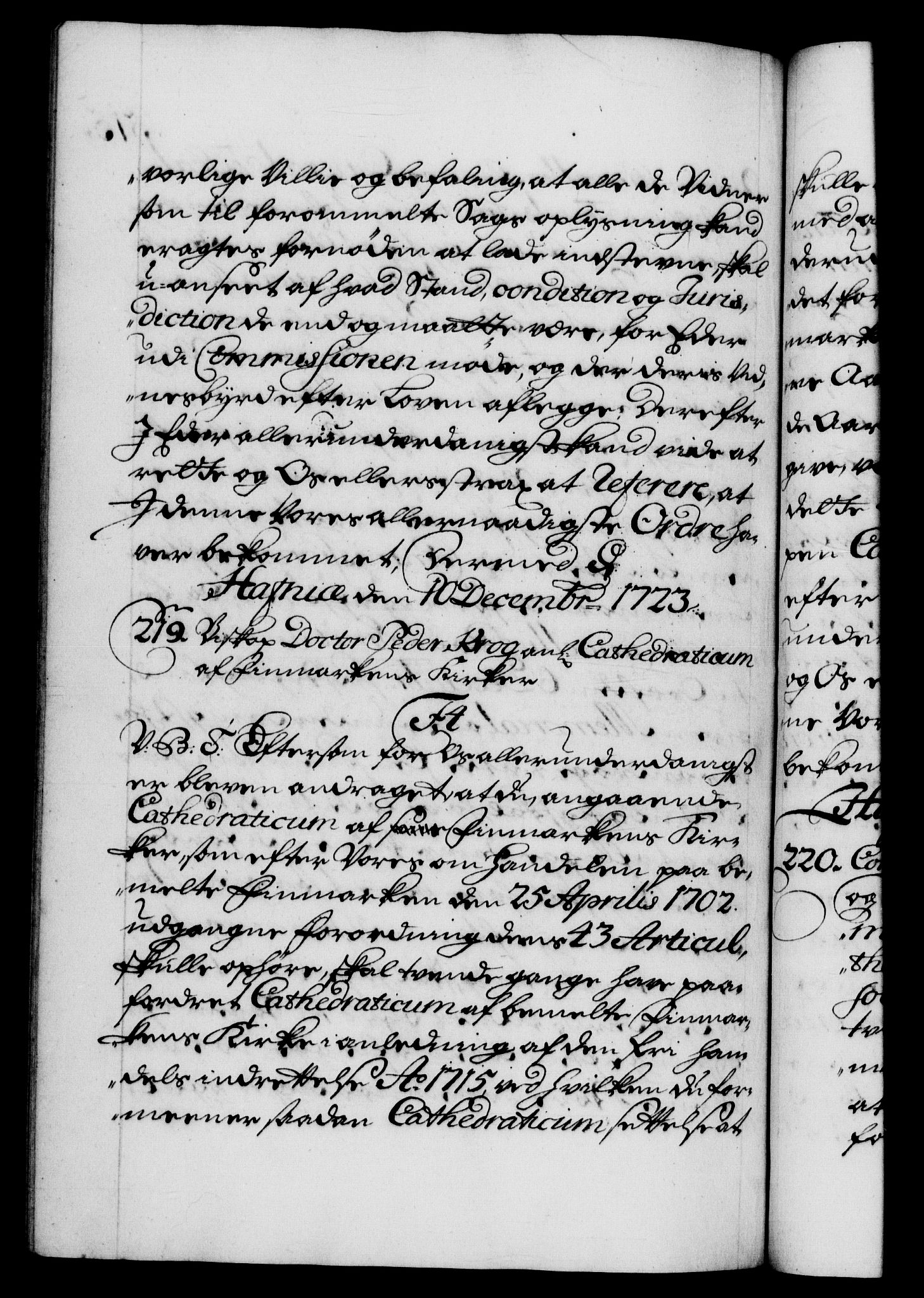 Danske Kanselli 1572-1799, AV/RA-EA-3023/F/Fc/Fca/Fcab/L0022: Norske tegnelser, 1722-1724, p. 515b