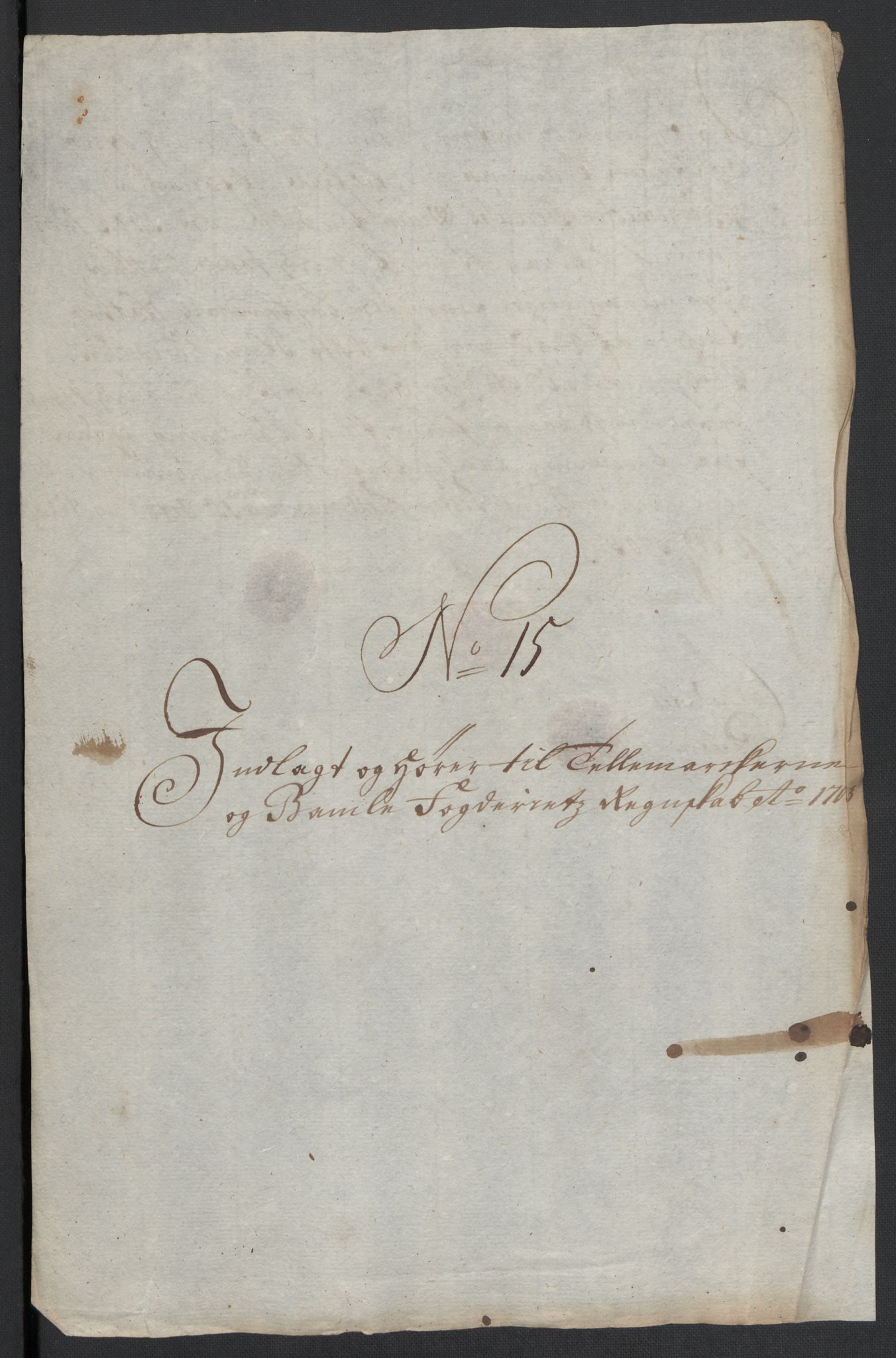 Rentekammeret inntil 1814, Reviderte regnskaper, Fogderegnskap, AV/RA-EA-4092/R36/L2110: Fogderegnskap Øvre og Nedre Telemark og Bamble, 1703, p. 10