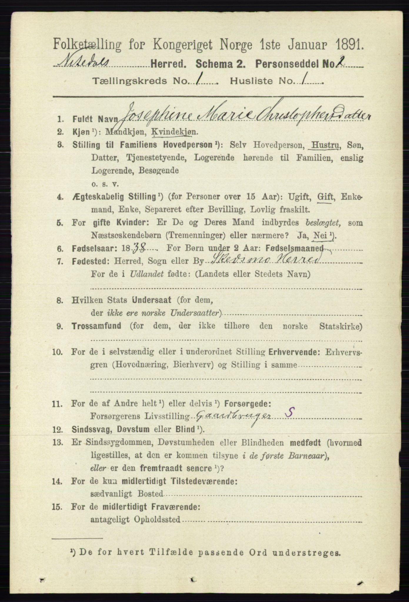 RA, 1891 census for 0233 Nittedal, 1891, p. 90