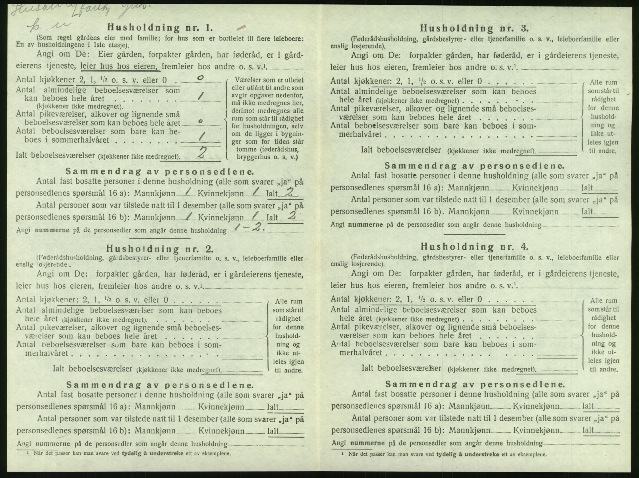 SAT, 1920 census for Nesna, 1920, p. 1056