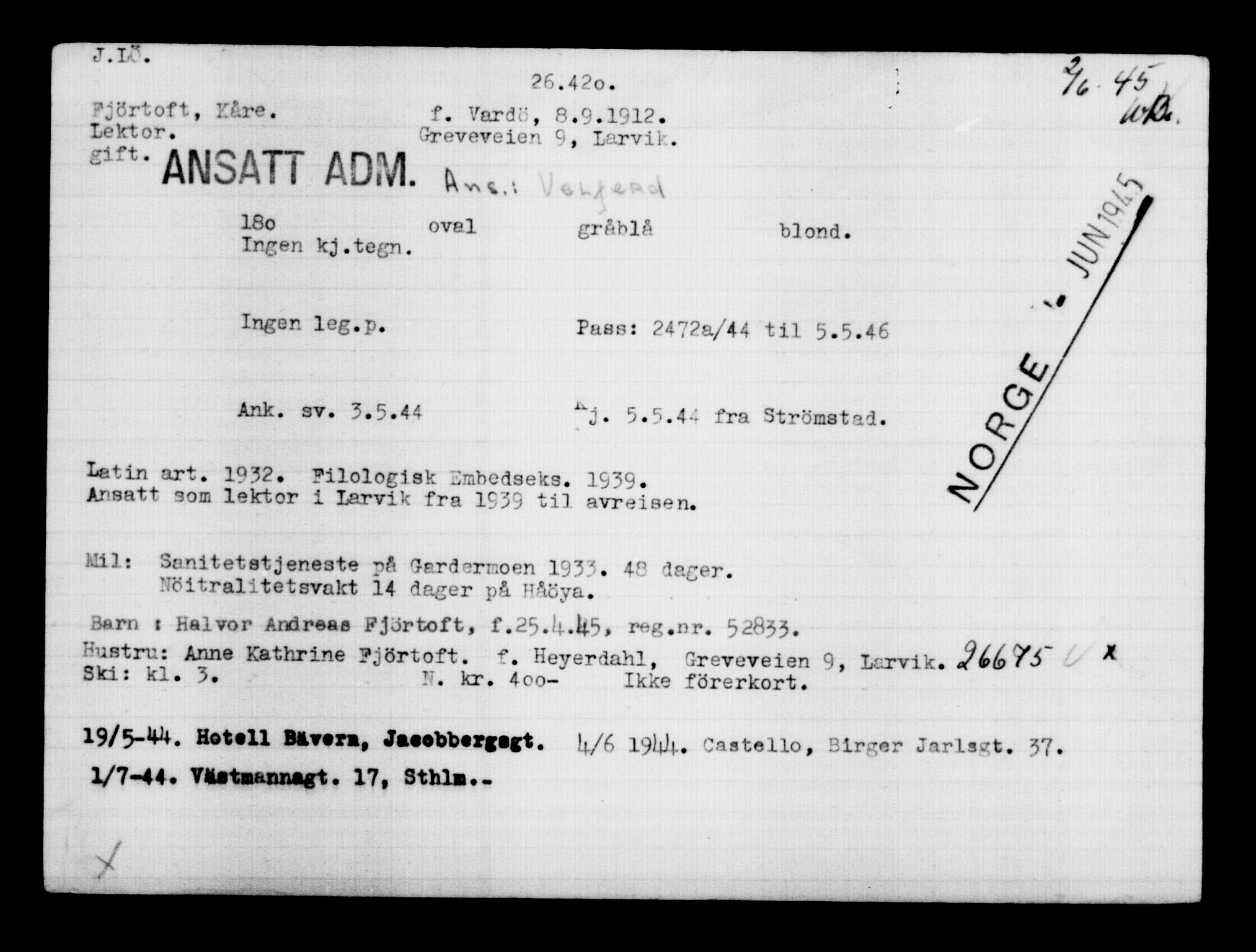 Den Kgl. Norske Legasjons Flyktningskontor, AV/RA-S-6753/V/Va/L0011: Kjesäterkartoteket.  Flyktningenr. 25300-28349, 1940-1945, p. 1180