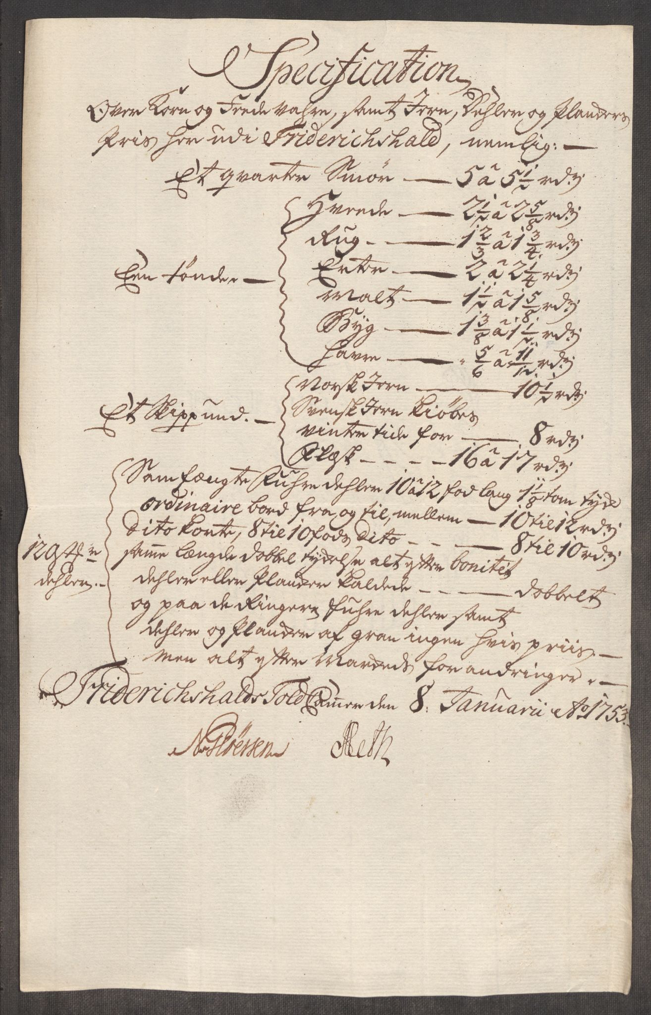 Rentekammeret inntil 1814, Realistisk ordnet avdeling, RA/EA-4070/Oe/L0004: [Ø1]: Priskuranter, 1749-1752, p. 754
