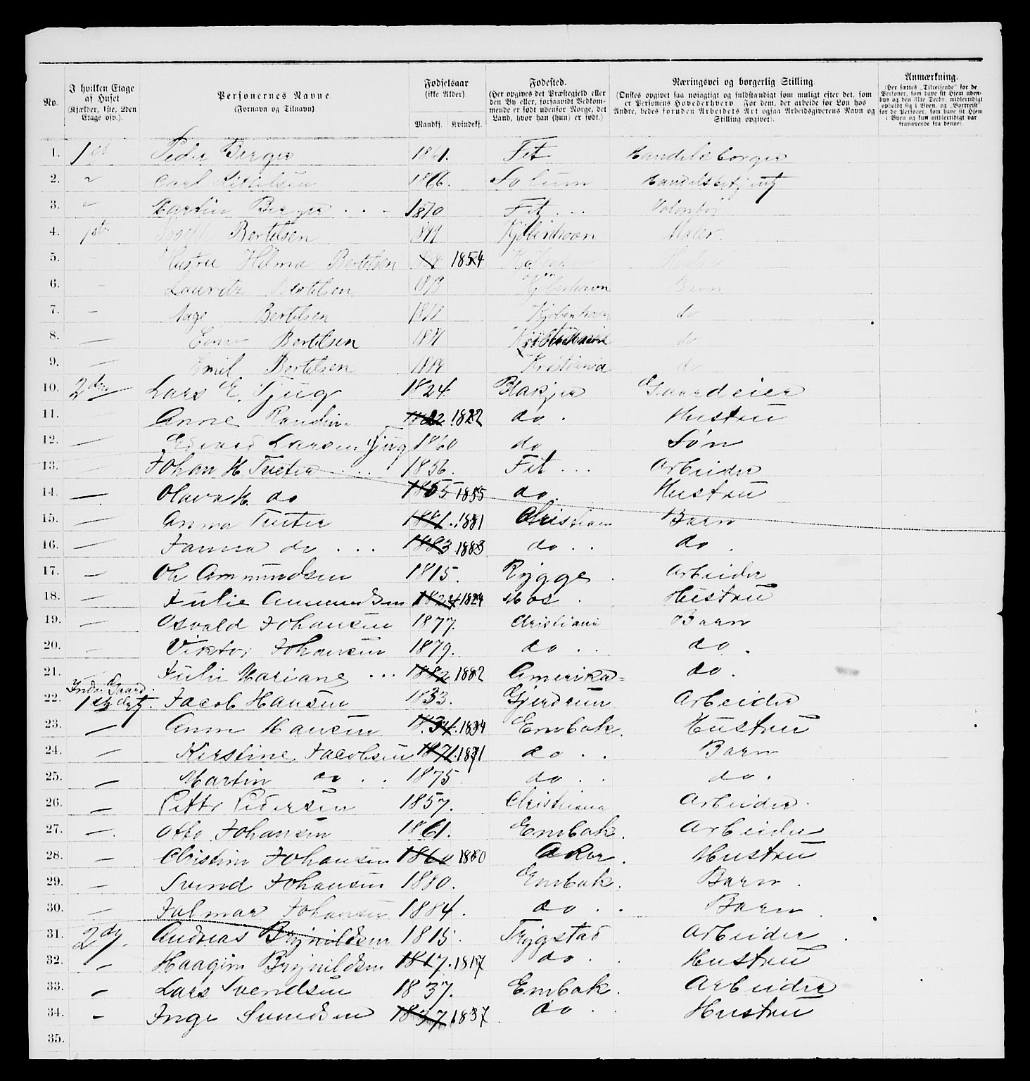 RA, 1885 census for 0301 Kristiania, 1885, p. 10137