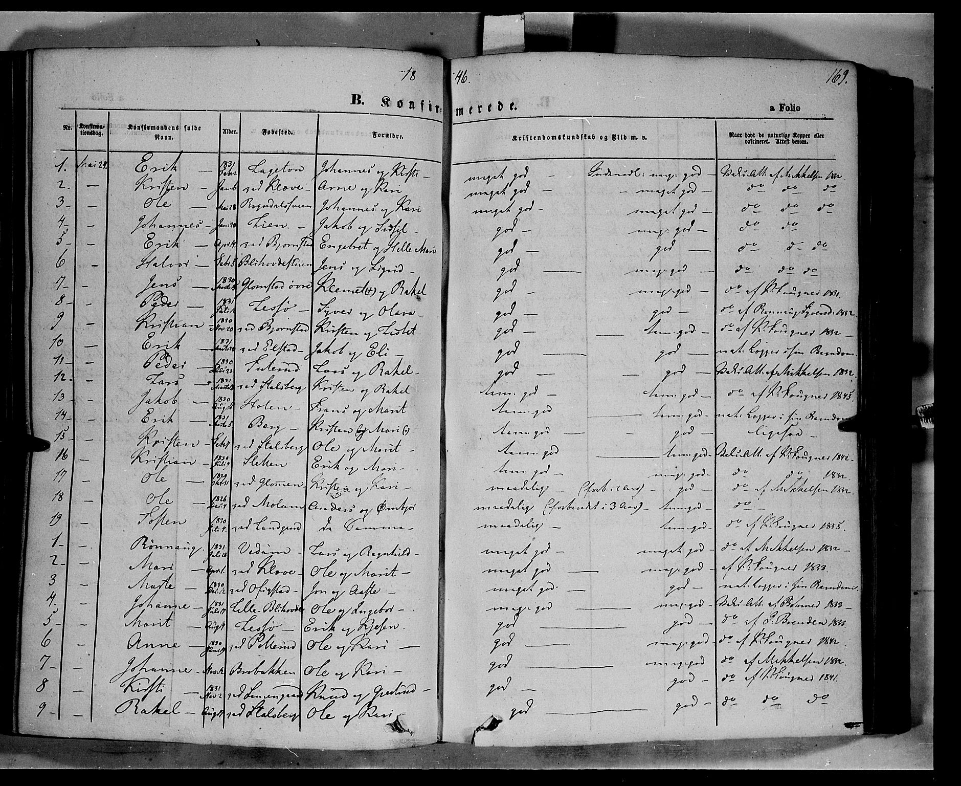 Øyer prestekontor, SAH/PREST-084/H/Ha/Haa/L0005: Parish register (official) no. 5, 1842-1857, p. 169