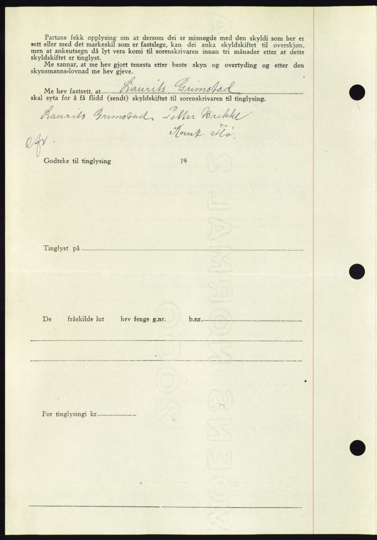 Søre Sunnmøre sorenskriveri, AV/SAT-A-4122/1/2/2C/L0082: Mortgage book no. 8A, 1948-1948, Diary no: : 656/1948