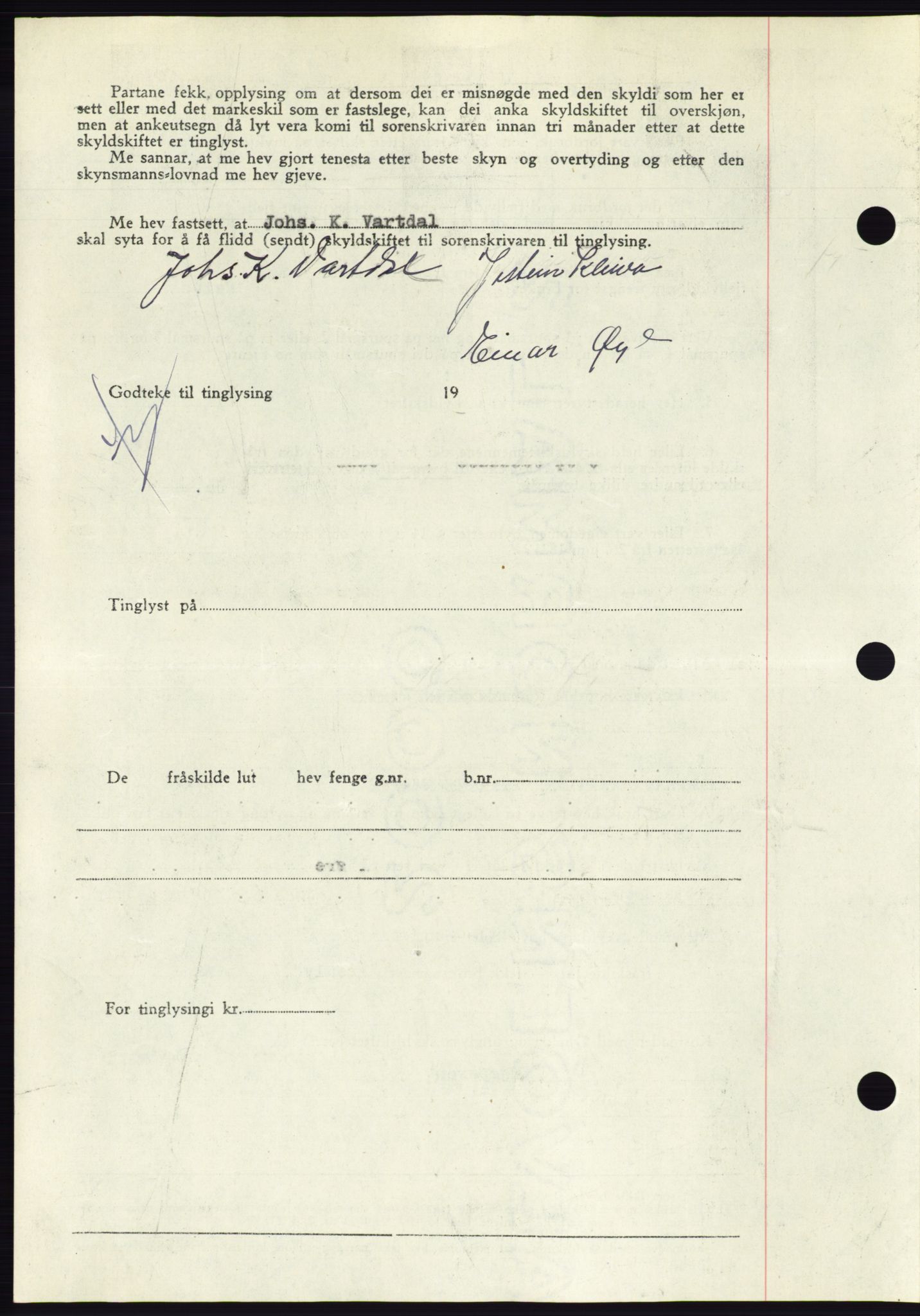 Søre Sunnmøre sorenskriveri, AV/SAT-A-4122/1/2/2C/L0081: Mortgage book no. 7A, 1947-1948, Diary no: : 1704/1947