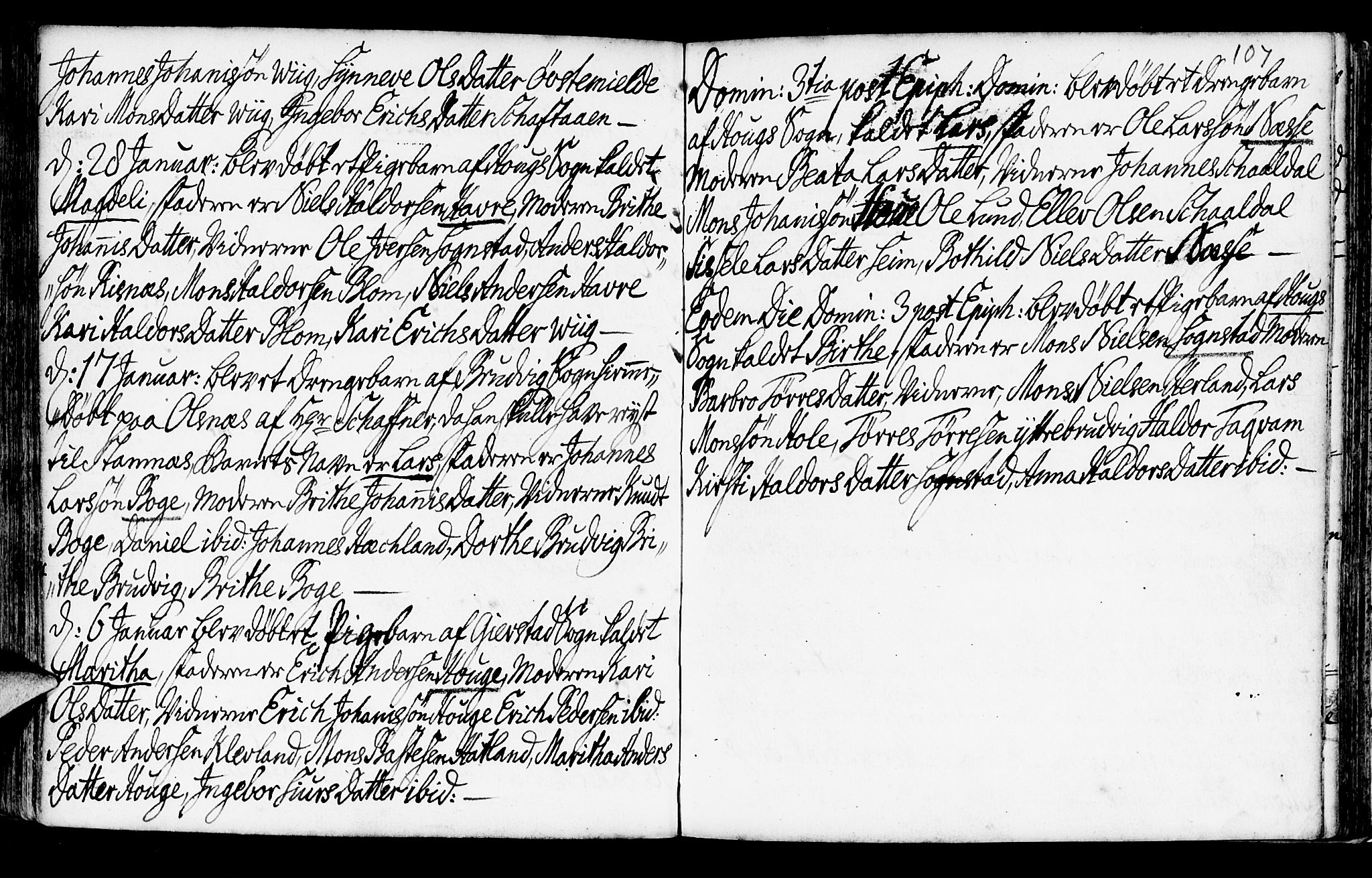 Haus sokneprestembete, AV/SAB-A-75601/H/Haa: Parish register (official) no. A 6, 1748-1758, p. 107