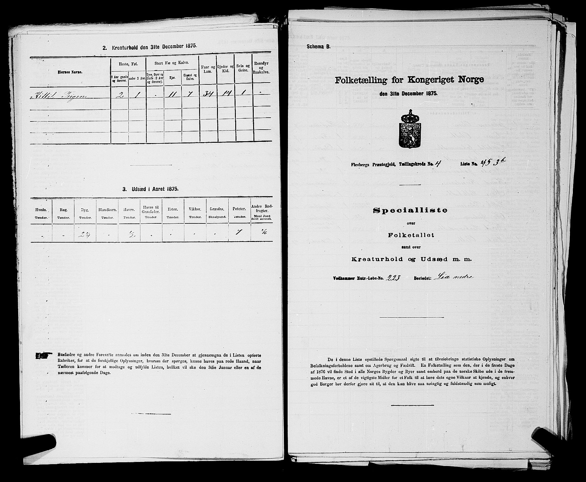 SAKO, 1875 census for 0631P Flesberg, 1875, p. 791