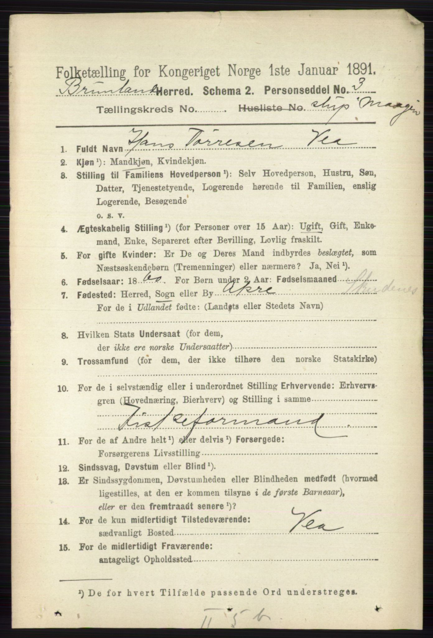 RA, 1891 census for 0726 Brunlanes, 1891, p. 5795