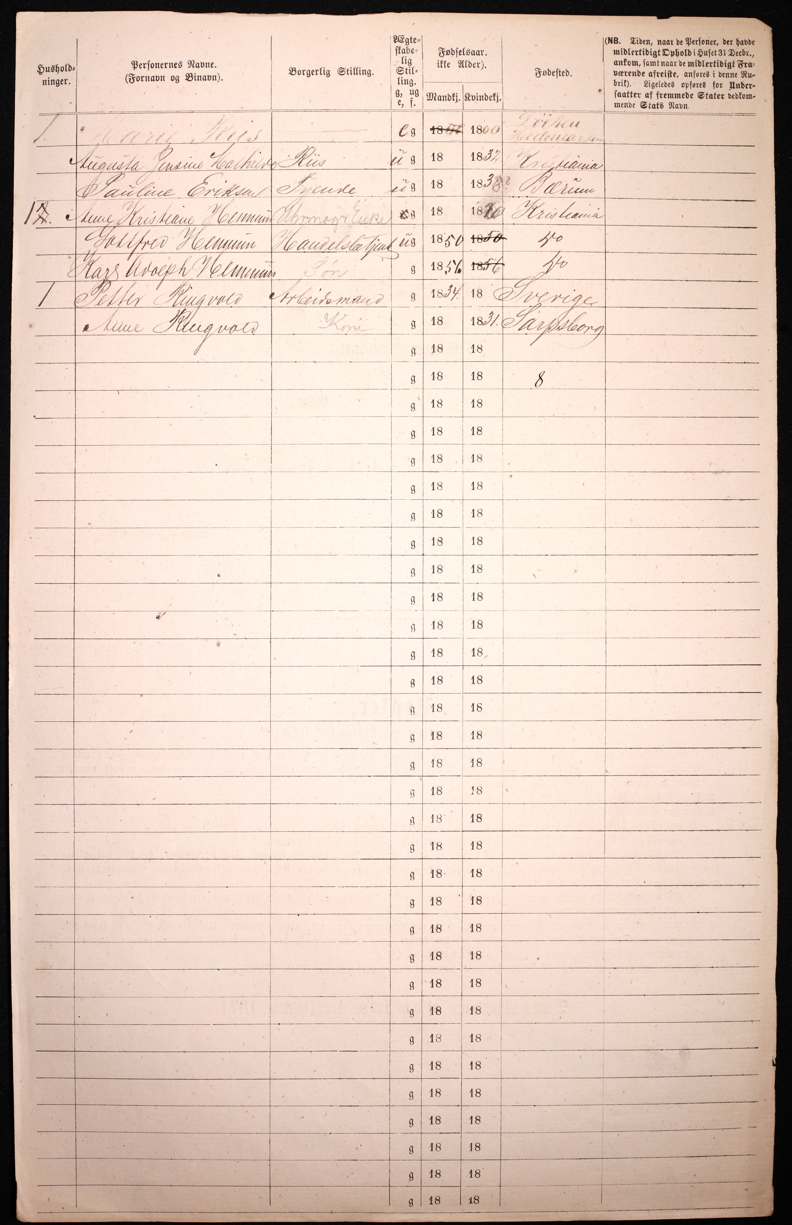 RA, 1870 census for 0301 Kristiania, 1870, p. 2641