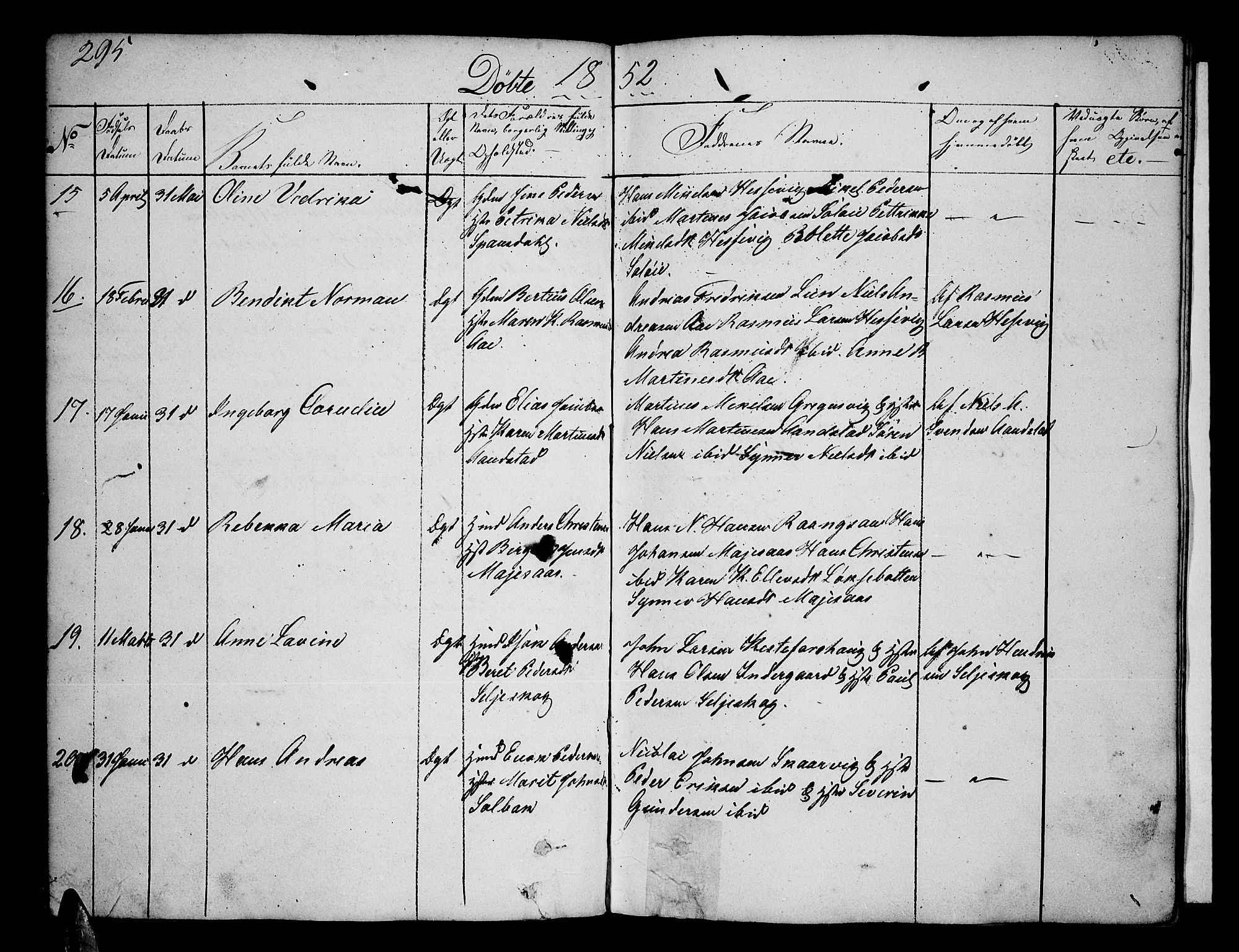 Ibestad sokneprestembete, AV/SATØ-S-0077/H/Ha/Hab/L0003klokker: Parish register (copy) no. 3, 1833-1852, p. 295