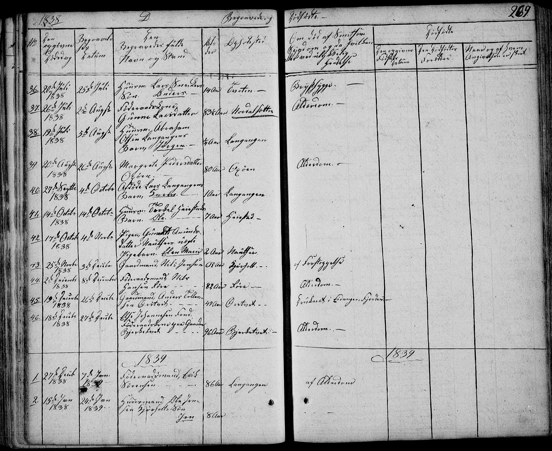 Eidanger kirkebøker, SAKO/A-261/F/Fa/L0008: Parish register (official) no. 8, 1831-1858, p. 269