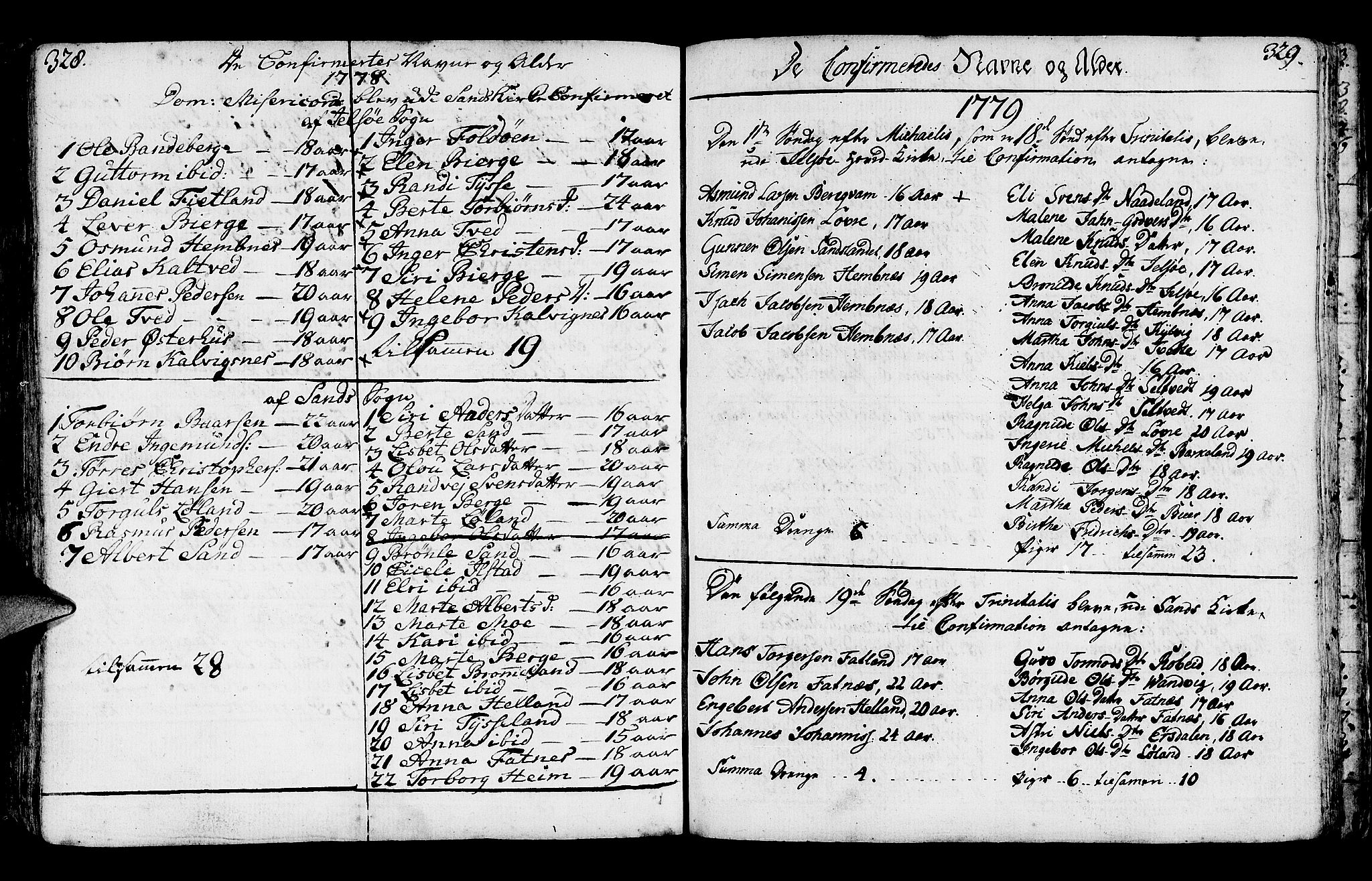 Jelsa sokneprestkontor, SAST/A-101842/01/IV: Parish register (official) no. A 3, 1768-1796, p. 328-329