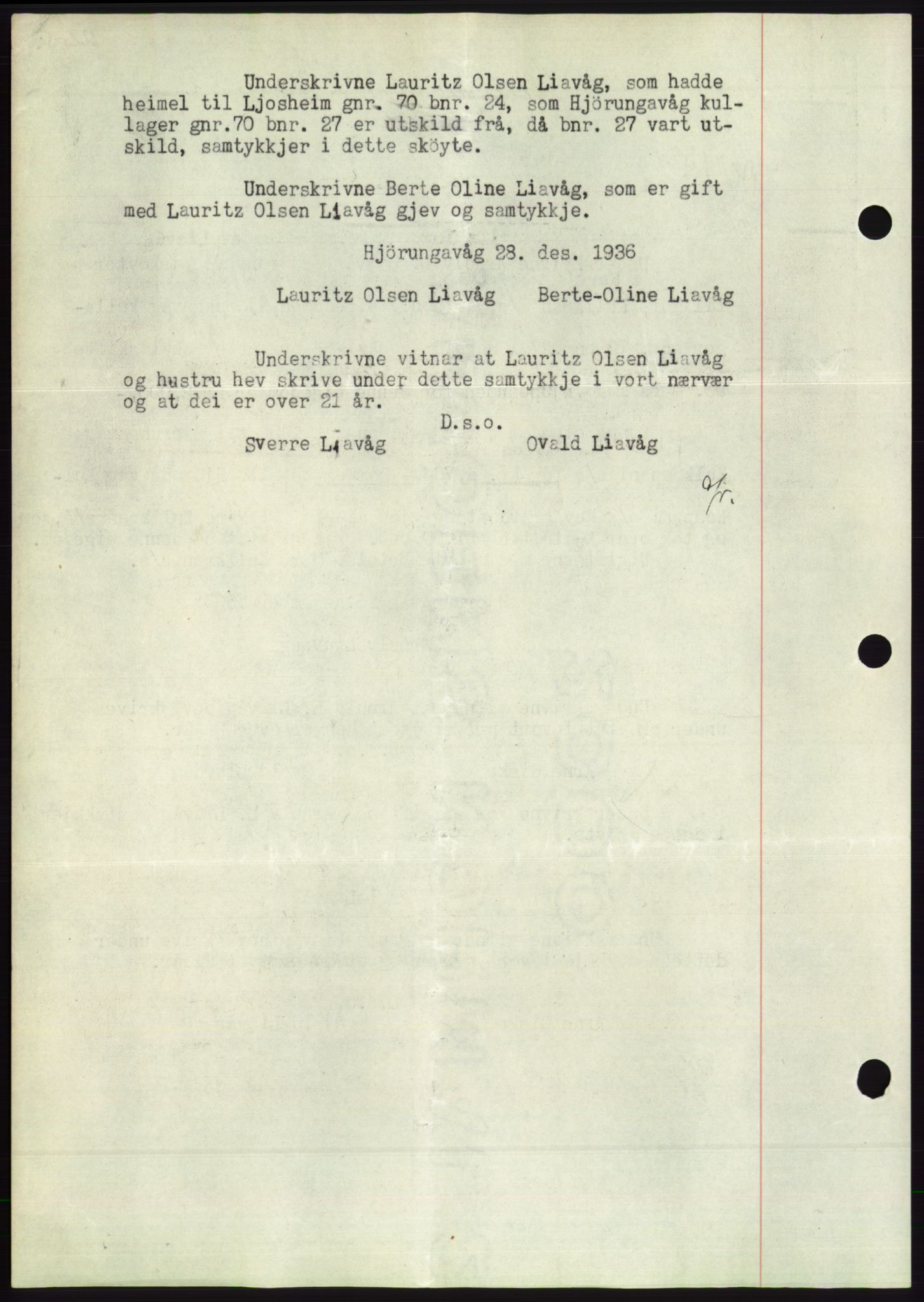 Søre Sunnmøre sorenskriveri, SAT/A-4122/1/2/2C/L0062: Mortgage book no. 56, 1936-1937, Diary no: : 130/1937