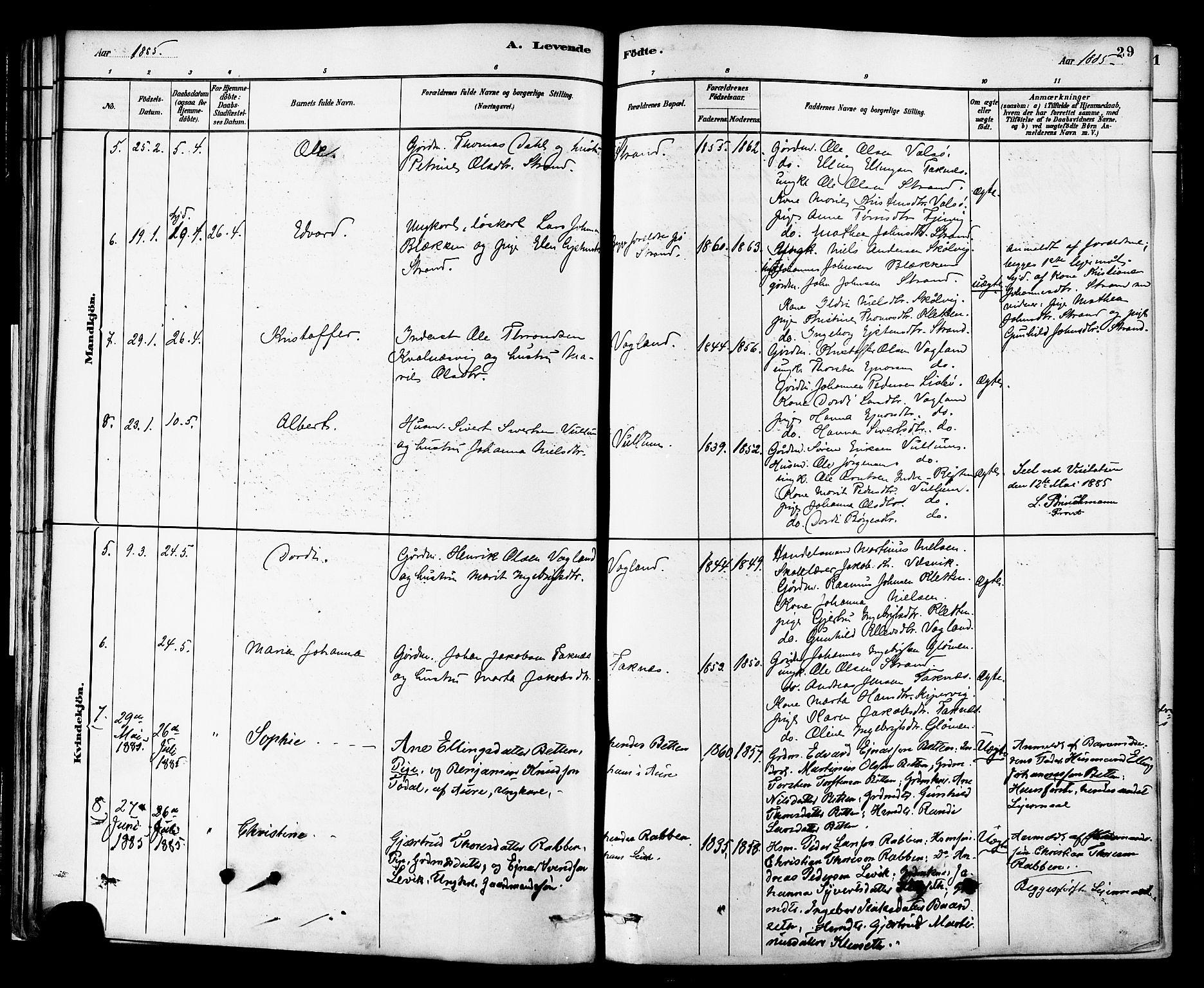 Ministerialprotokoller, klokkerbøker og fødselsregistre - Møre og Romsdal, SAT/A-1454/576/L0885: Parish register (official) no. 576A03, 1880-1898, p. 29