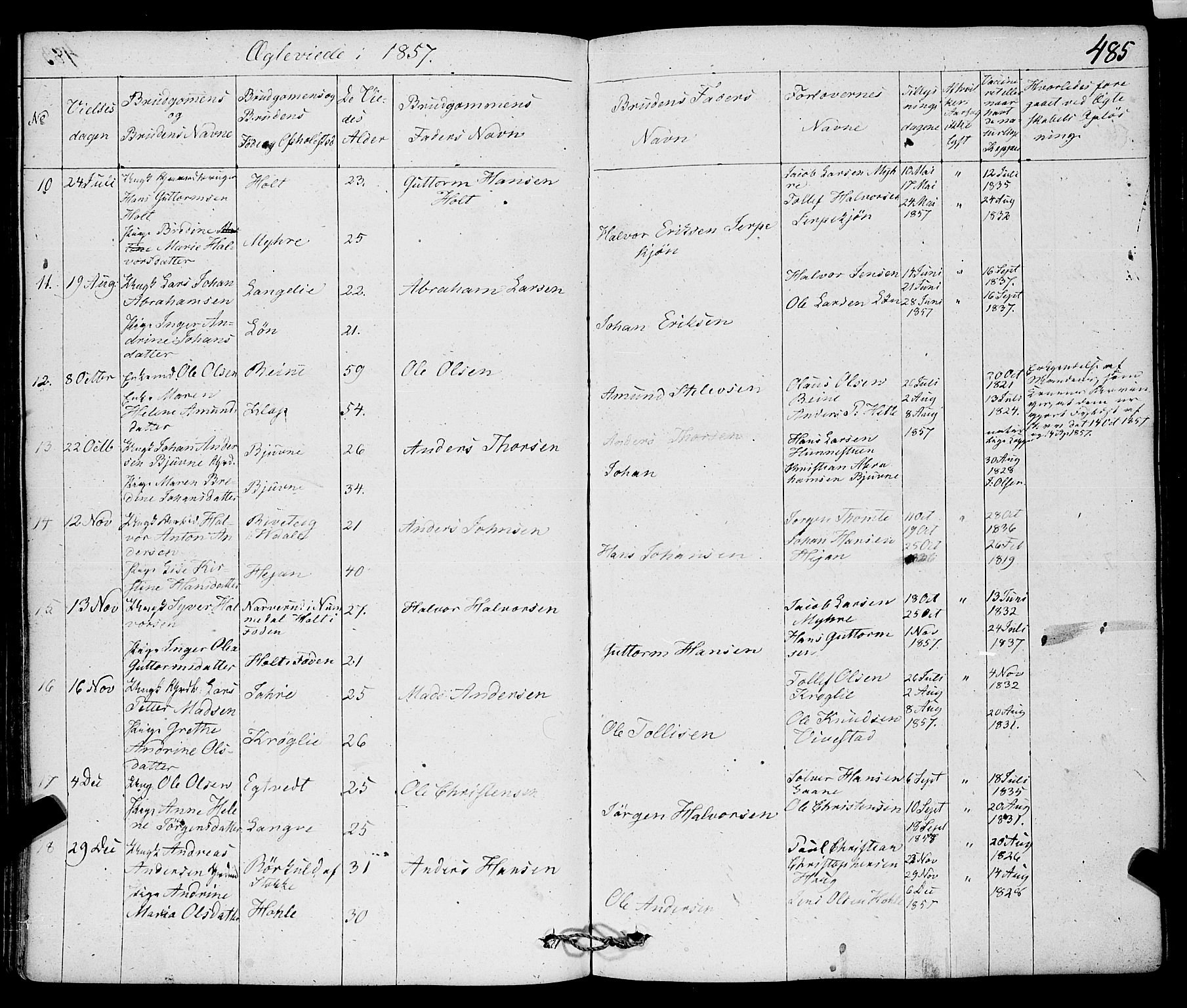 Ramnes kirkebøker, AV/SAKO-A-314/F/Fa/L0005: Parish register (official) no. I 5, 1841-1861, p. 484-485