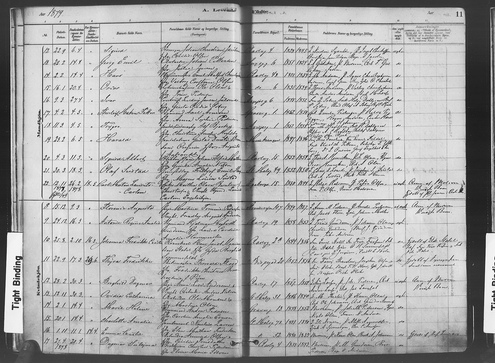 Gamlebyen prestekontor Kirkebøker, SAO/A-10884/F/Fa/L0005: Parish register (official) no. 5, 1878-1889, p. 11
