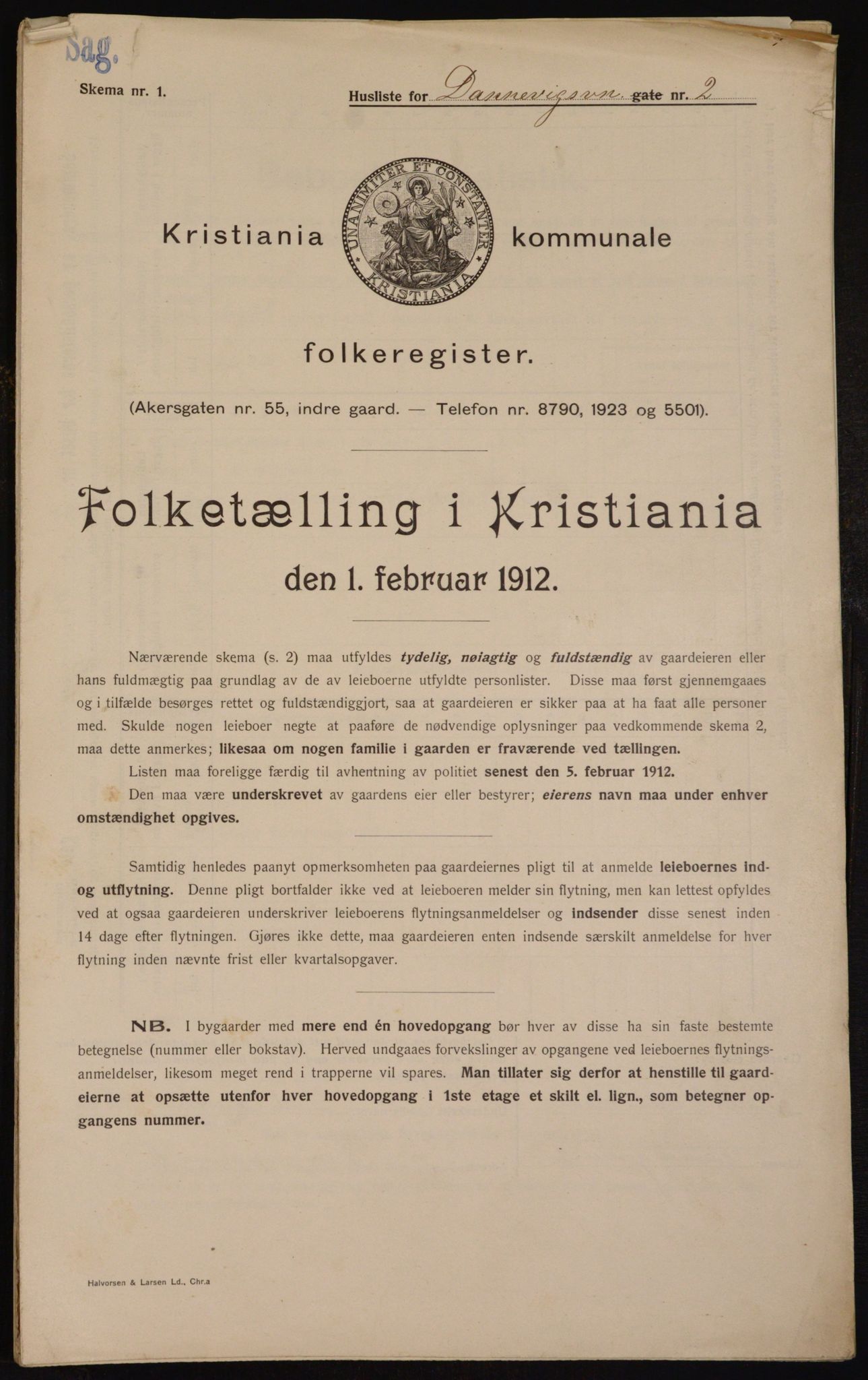 OBA, Municipal Census 1912 for Kristiania, 1912, p. 14971