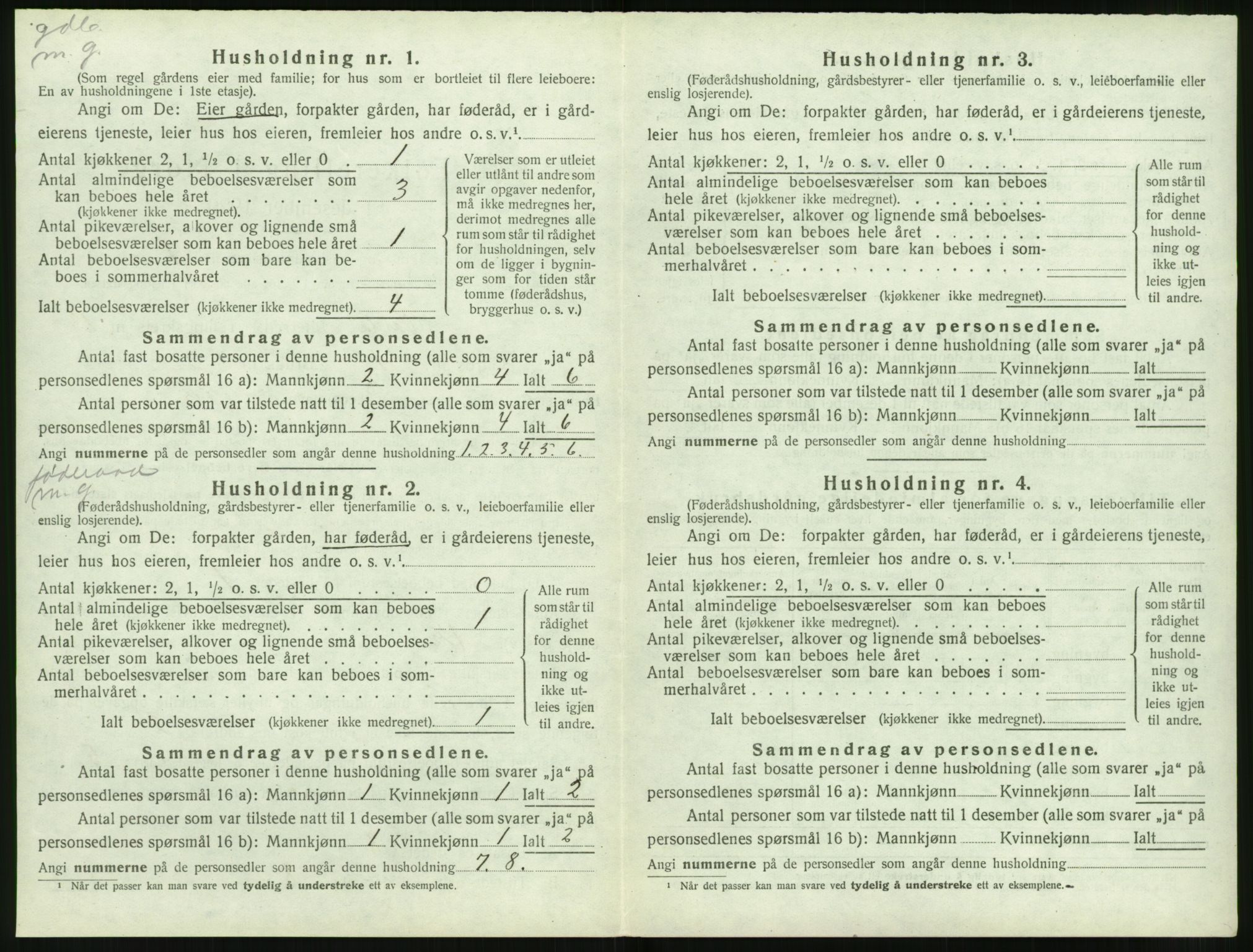 SAT, 1920 census for Volda, 1920, p. 1061