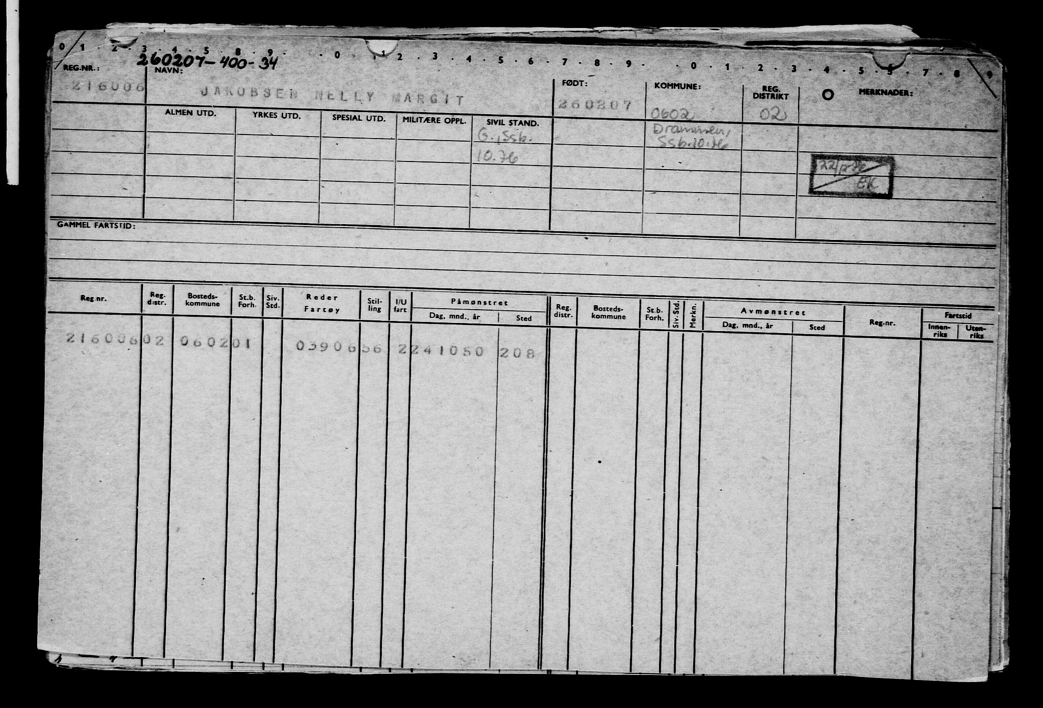 Direktoratet for sjømenn, AV/RA-S-3545/G/Gb/L0069: Hovedkort, 1907, p. 721