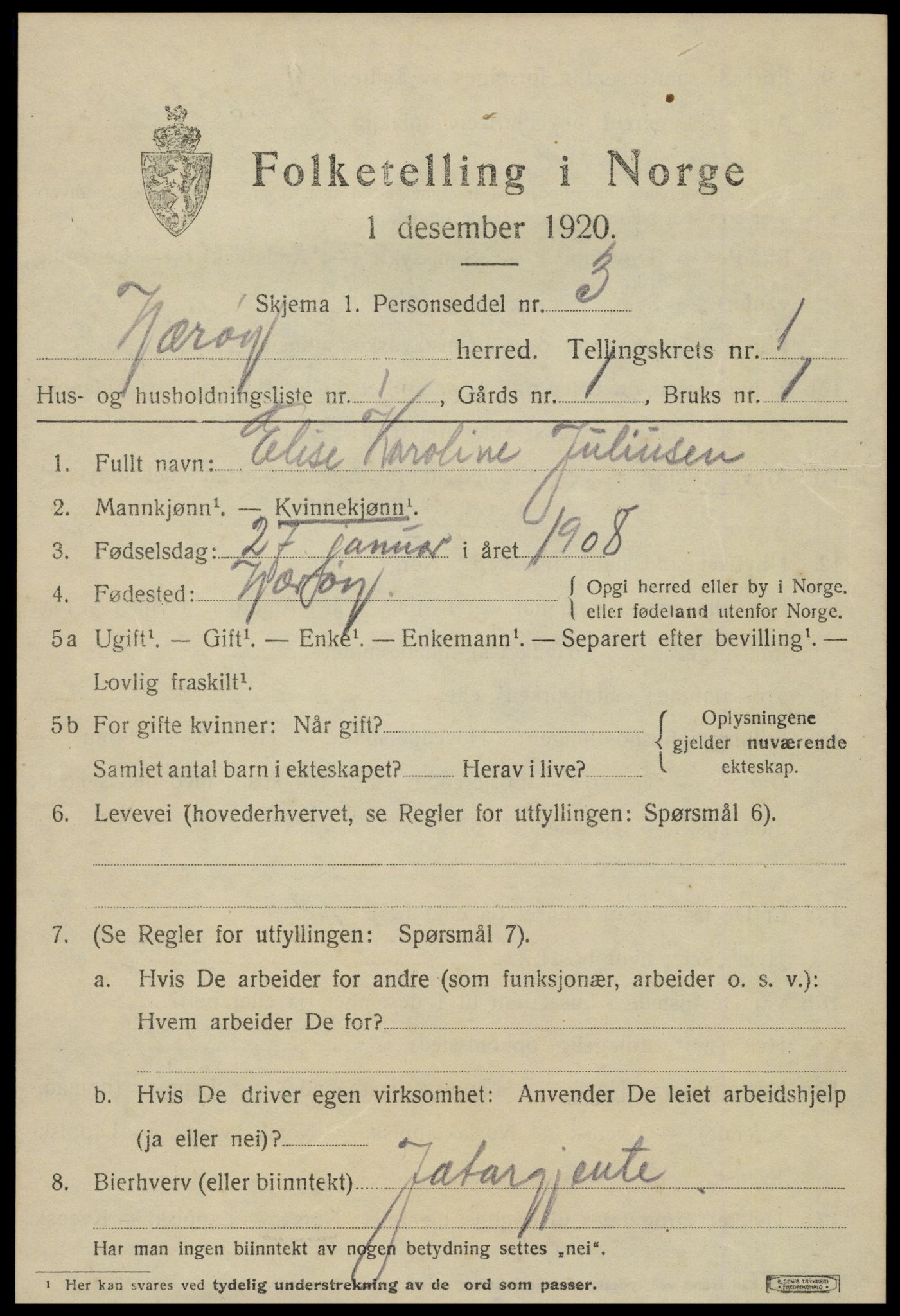 SAT, 1920 census for Nærøy, 1920, p. 731