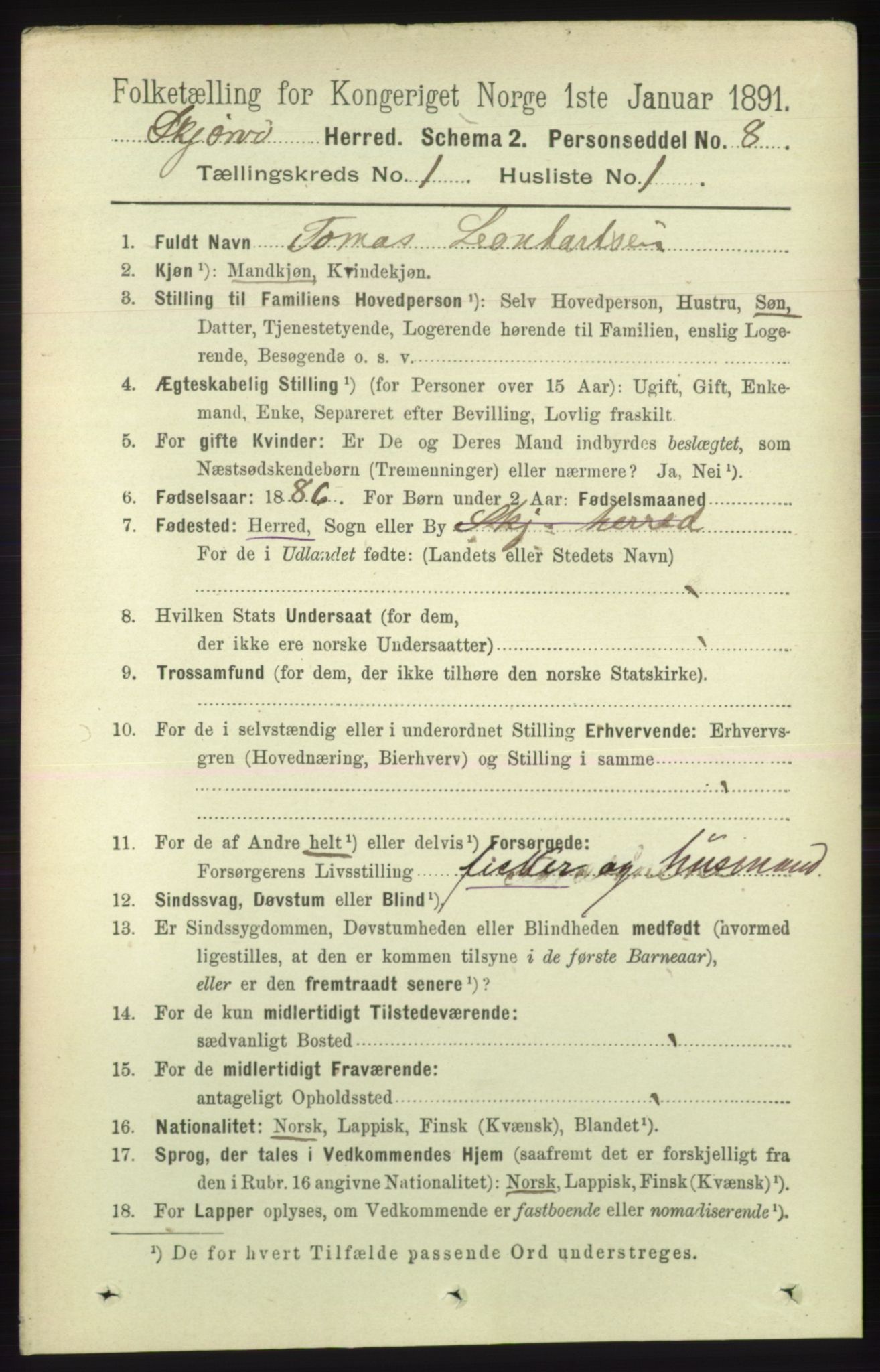 RA, 1891 census for 1941 Skjervøy, 1891, p. 132