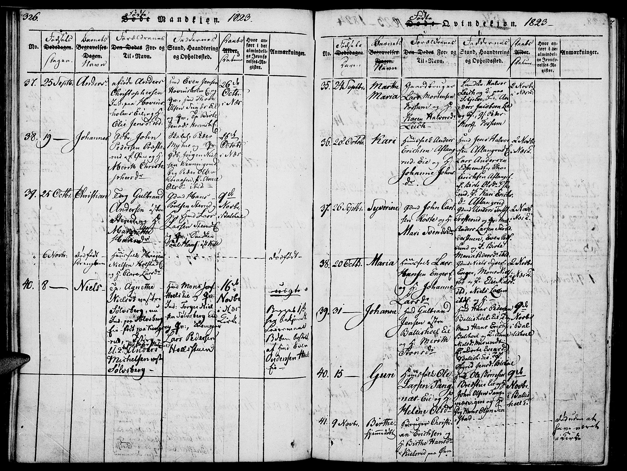 Nes prestekontor, Hedmark, SAH/PREST-020/K/Ka/L0002: Parish register (official) no. 2, 1813-1827, p. 326-327