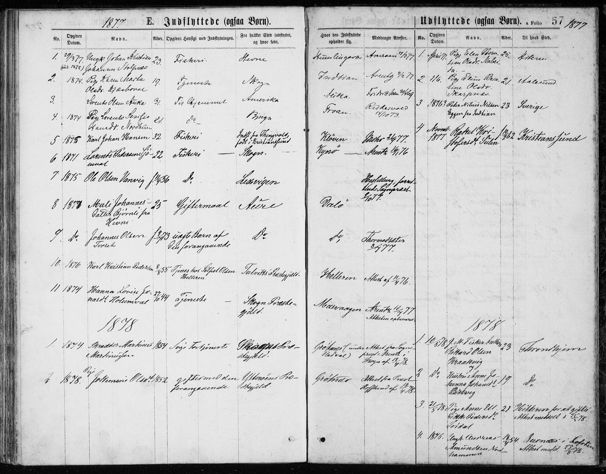 Ministerialprotokoller, klokkerbøker og fødselsregistre - Sør-Trøndelag, SAT/A-1456/640/L0577: Parish register (official) no. 640A02, 1877-1878, p. 57