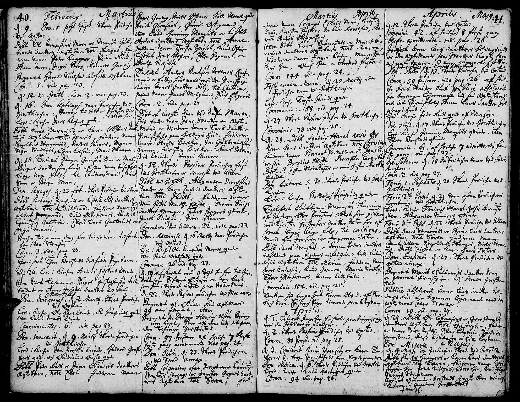 Strøm-Odalen prestekontor, AV/SAH-PREST-028/H/Ha/Haa/L0001: Parish register (official) no. 1, 1689-1715, p. 40-41