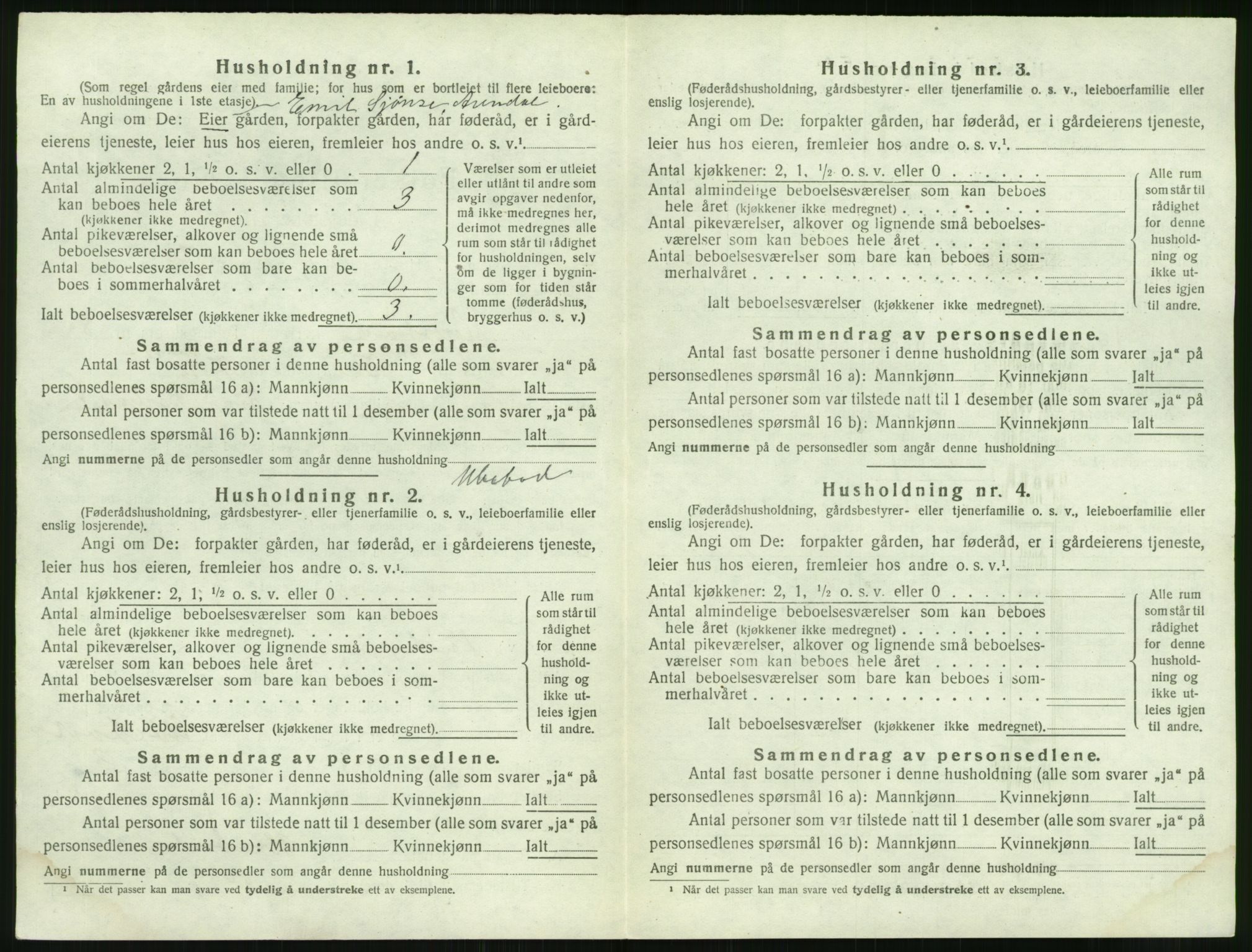 SAK, 1920 census for Øyestad, 1920, p. 877