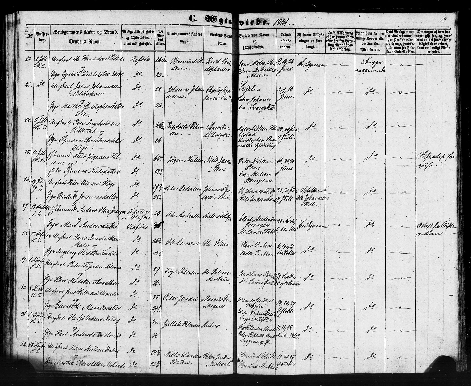 Hafslo sokneprestembete, AV/SAB-A-80301/H/Haa/Haaa/L0013: Parish register (official) no. A 13, 1854-1879, p. 18