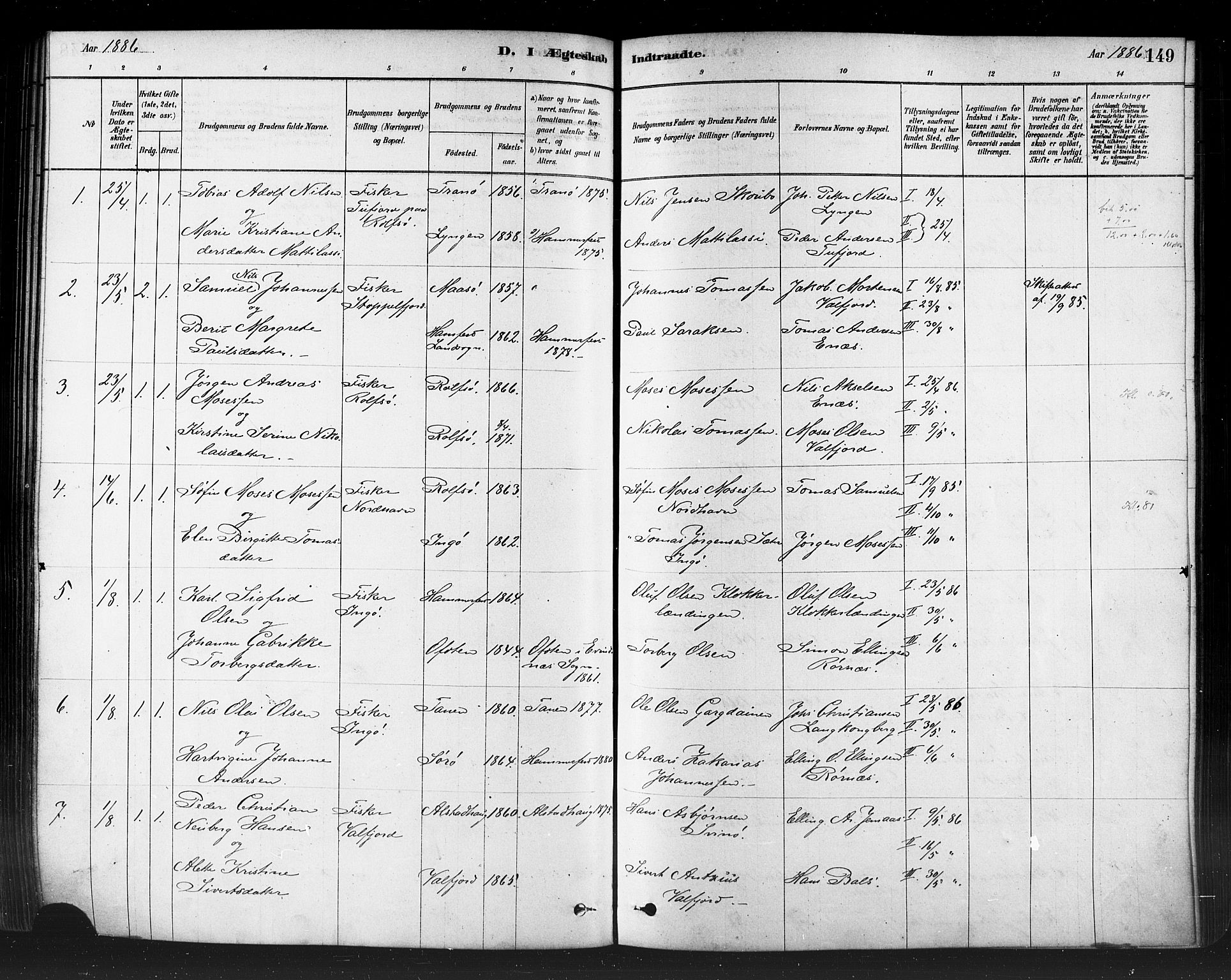Måsøy sokneprestkontor, AV/SATØ-S-1348/H/Ha/L0004kirke: Parish register (official) no. 4, 1878-1891, p. 149
