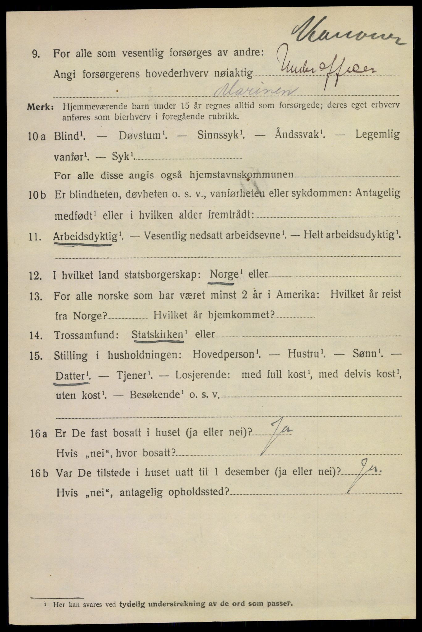SAKO, 1920 census for Horten, 1920, p. 10396