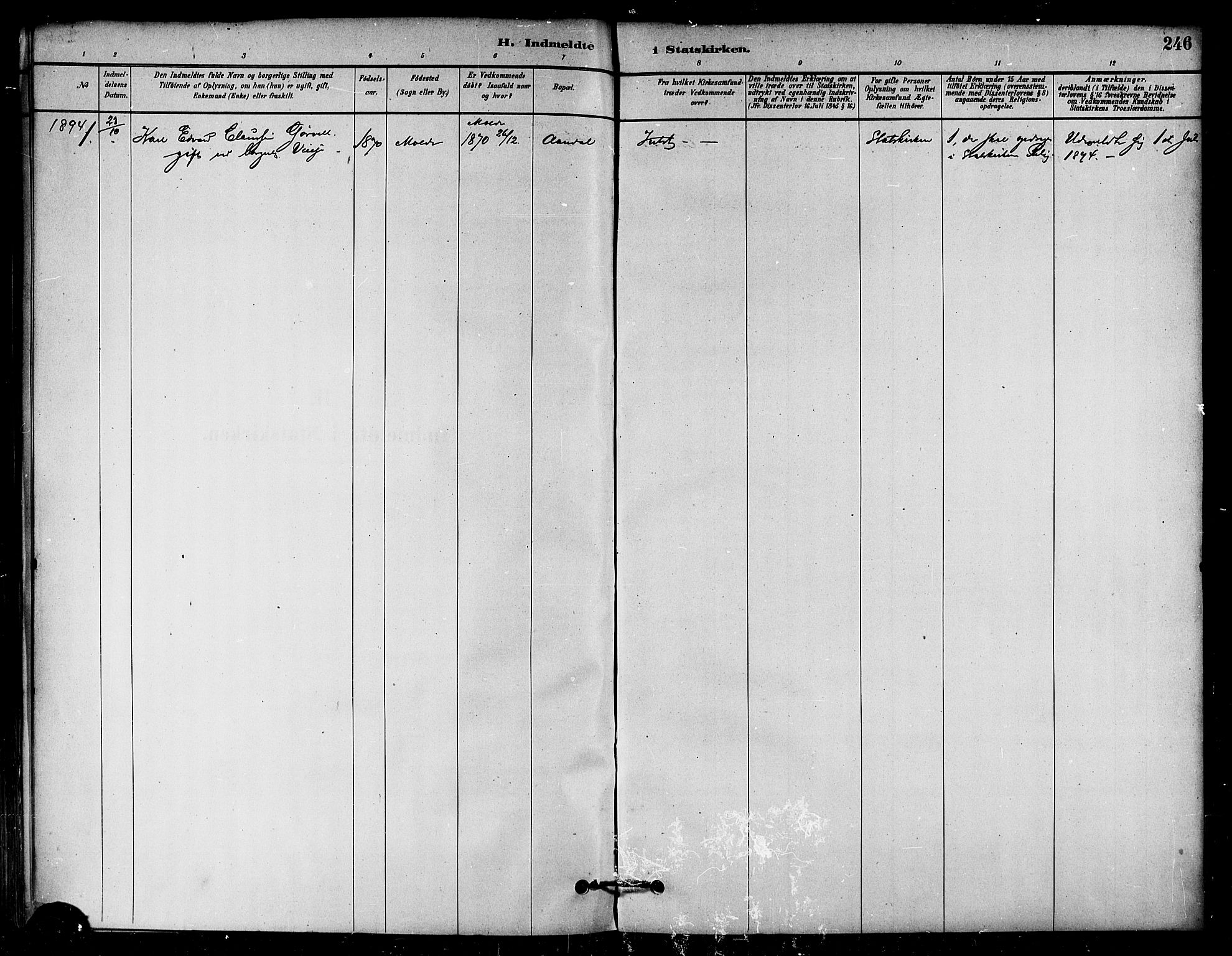 Ministerialprotokoller, klokkerbøker og fødselsregistre - Møre og Romsdal, AV/SAT-A-1454/584/L0967: Parish register (official) no. 584A07, 1879-1894, p. 246