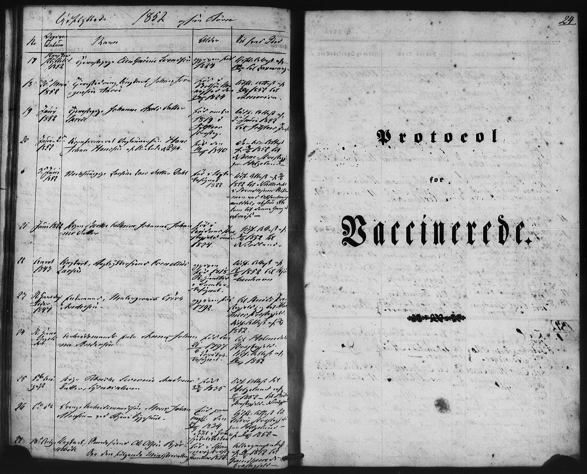 Domkirken sokneprestembete, SAB/A-74801/H/Haa/L0046: Parish register (official) no. F 1, 1841-1852, p. 24