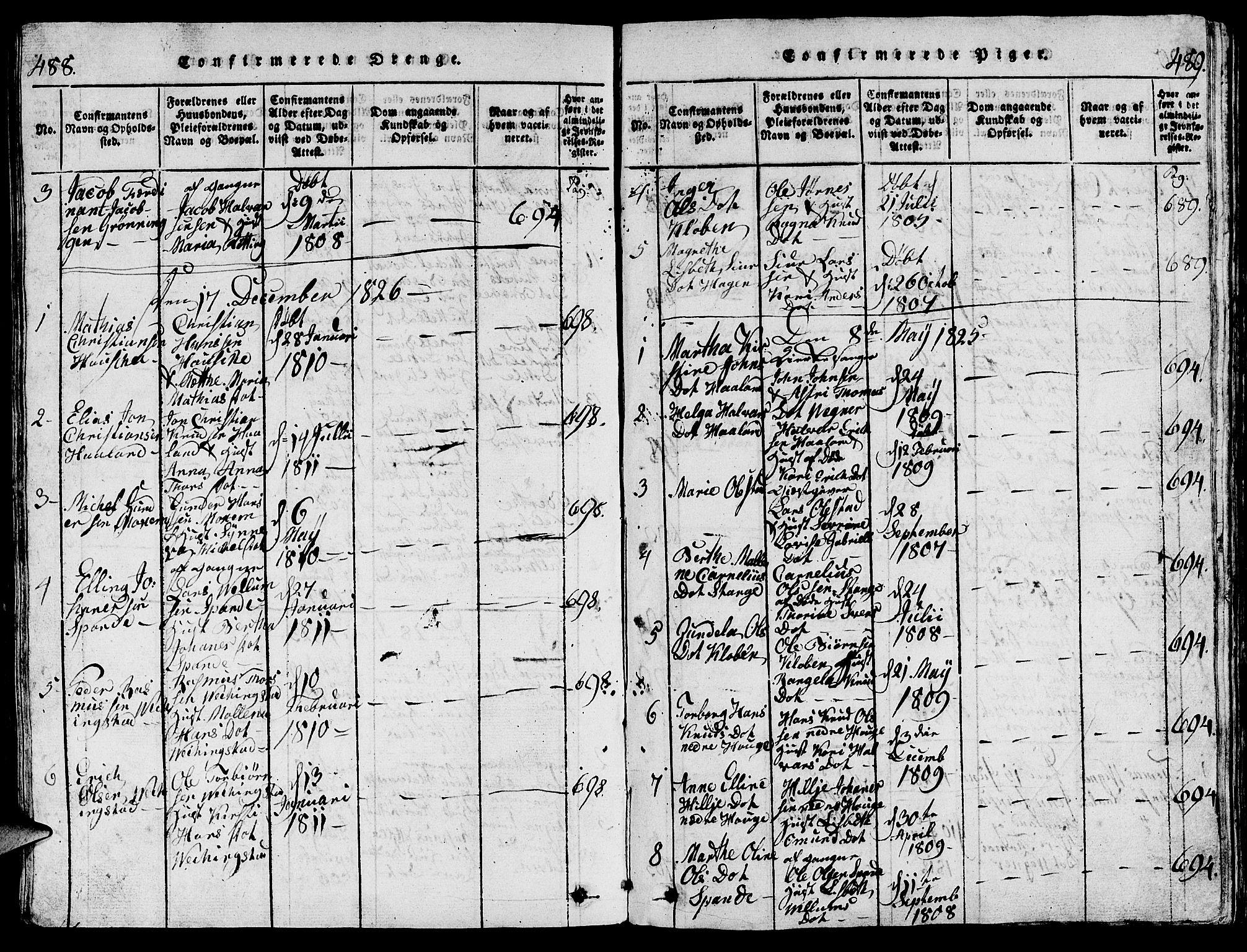 Torvastad sokneprestkontor, AV/SAST-A -101857/H/Ha/Hab/L0001: Parish register (copy) no. B 1 /1, 1817-1835, p. 488-489